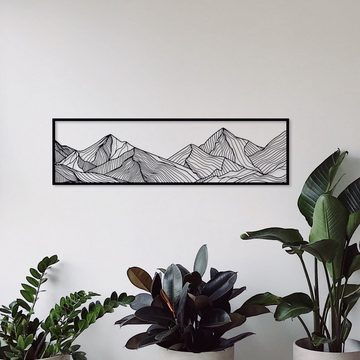 WoodFriends Wandbild Wandbild aus Holz Berge Holzschild zum Aufkleben Berglandschaft