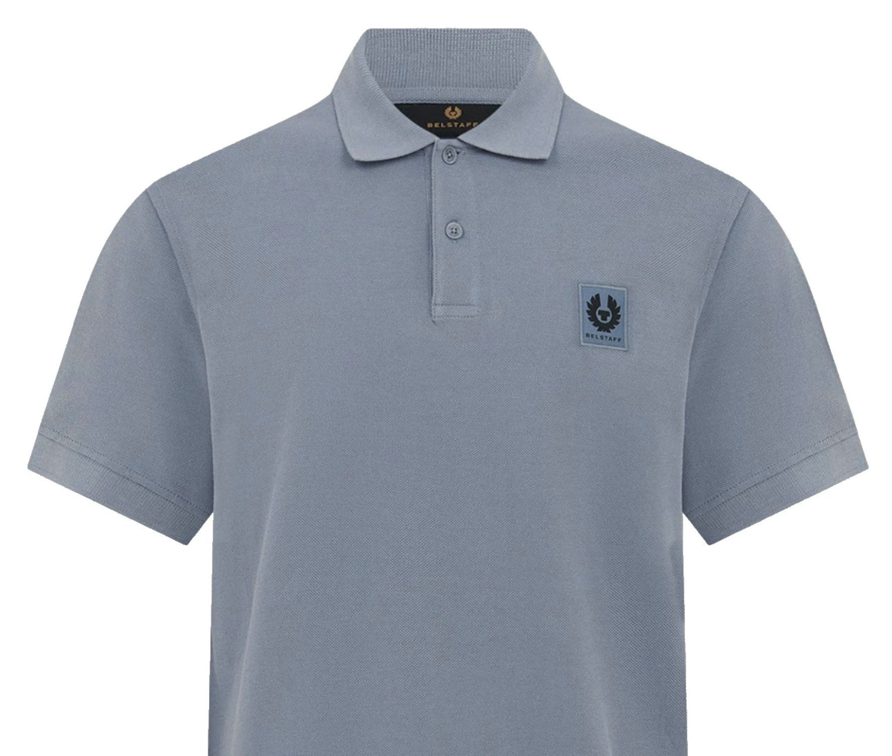 Belstaff Poloshirt Herren Retro Patch Regular Comfort Fit Baumwollpiqué Gestickter Phönix-Aufnäher, Rippkragen und bündchen