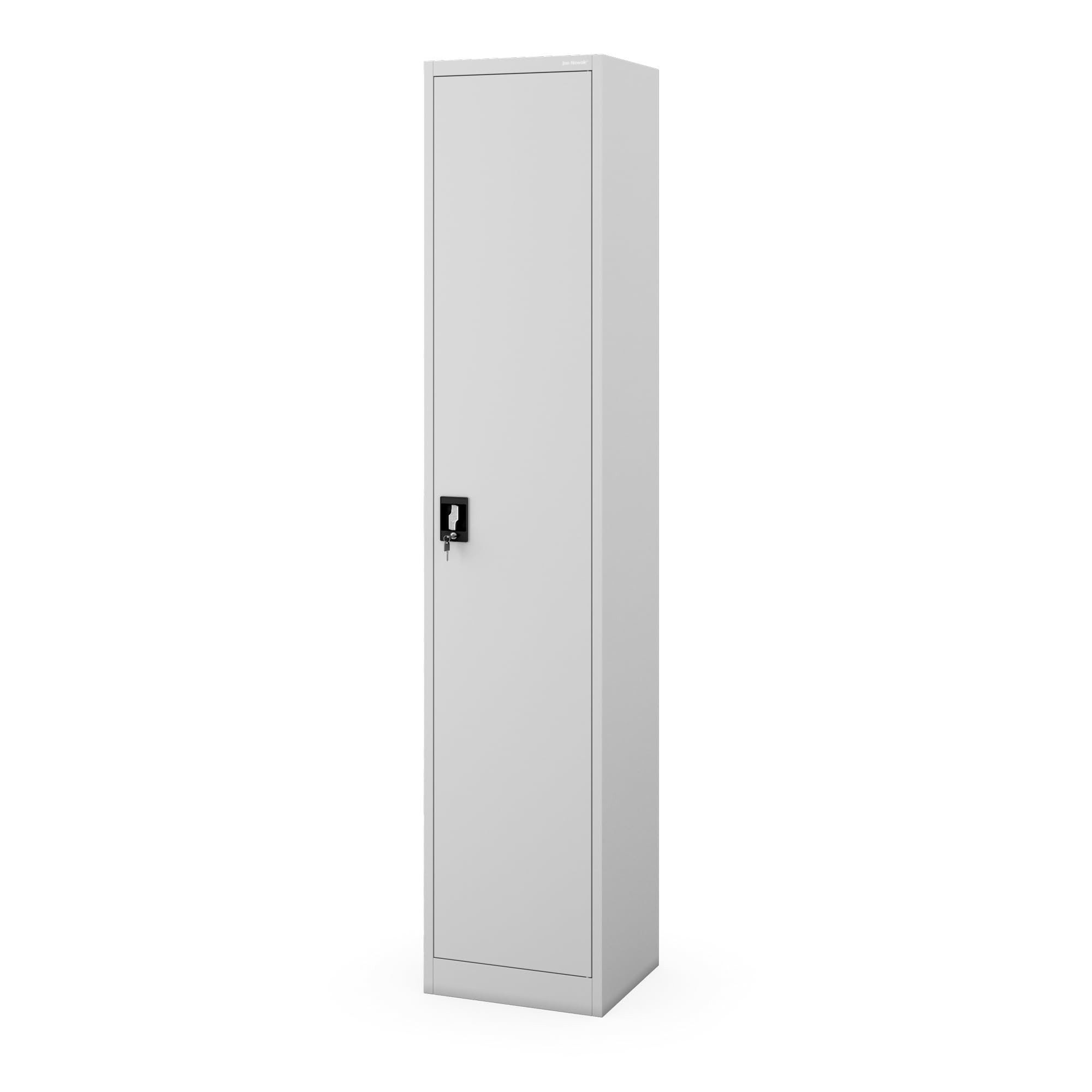 Jan Nowak Aktenschrank Metall Büroschrank abschließbar 45 cm ALEX H220 5 Böden Stahl (Stahl 0,7 mm Wandmontage möglich PZH-zertifiziert DSGVO) Aktenschrank Schloss 2 Schlüssel schmal 220 cm hoch 4 Farben
