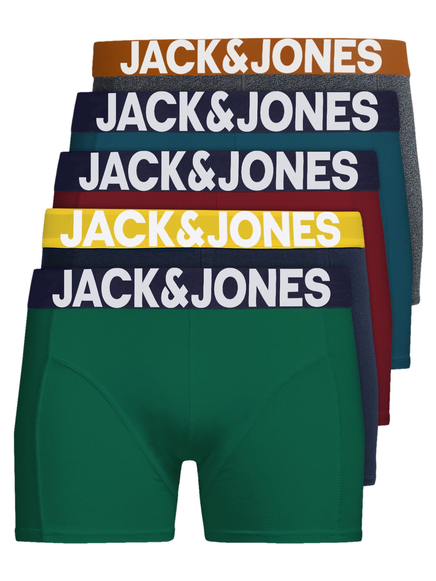 Jack & Jones Boxershorts Solid (5-St., 5er Pack) gute Passform durch elastische Baumwollqualität