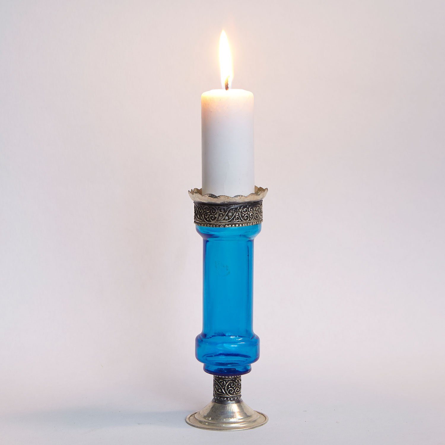 Casa Moro Kerzenständer Orientalischer Kerzenständer marokkanische Kerzenleuchter Manar (Kerzenhalter für romantische Beleuchtung), Kerzenlicht & Weihnachtsdekoration Blau