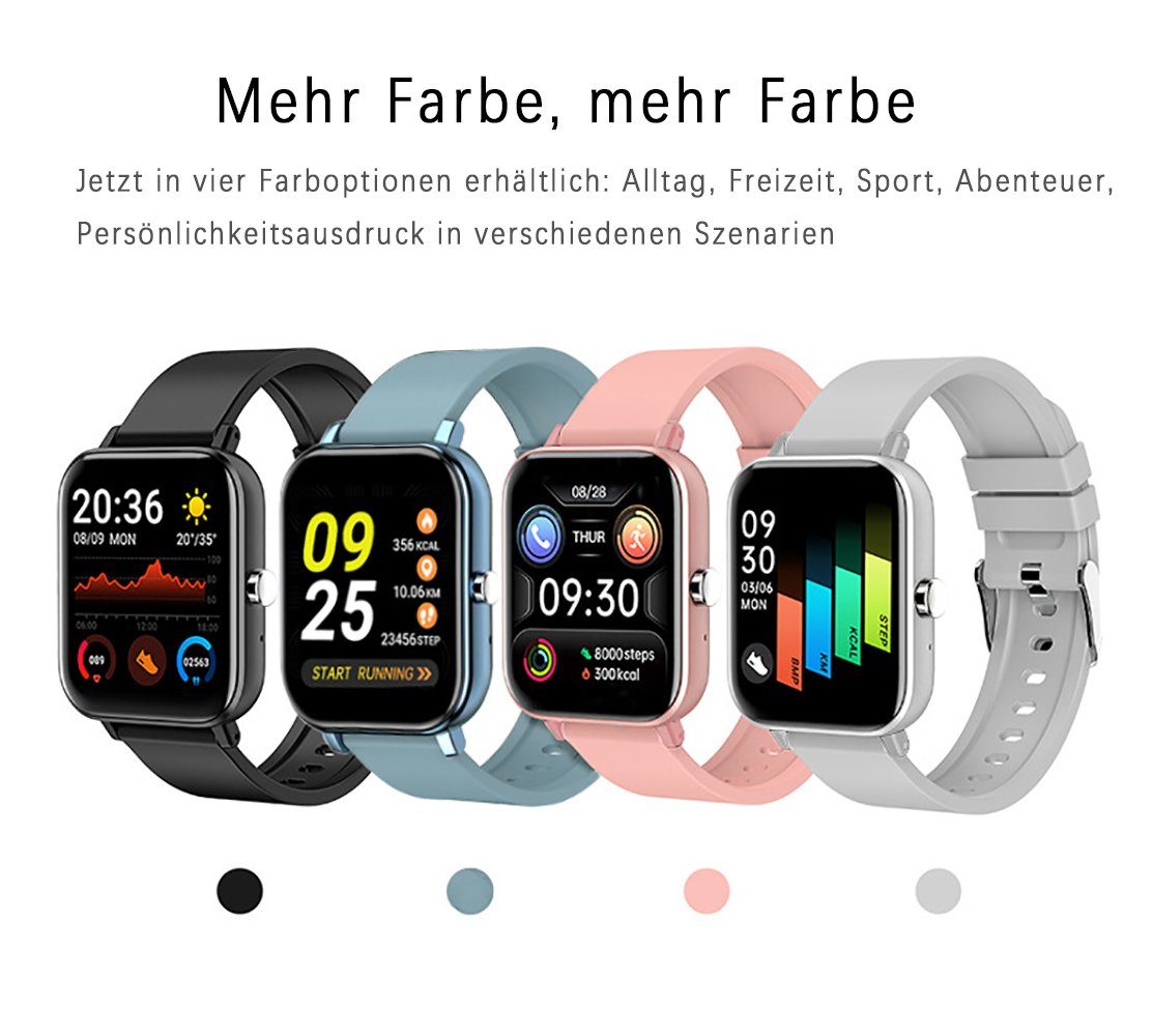 Damen Koffer Leway Aktenkoffer Smart Watch, Smart Watch mit dynamischem Zifferblatt für Android und iOS mit Herzfrequenz, Blutsa