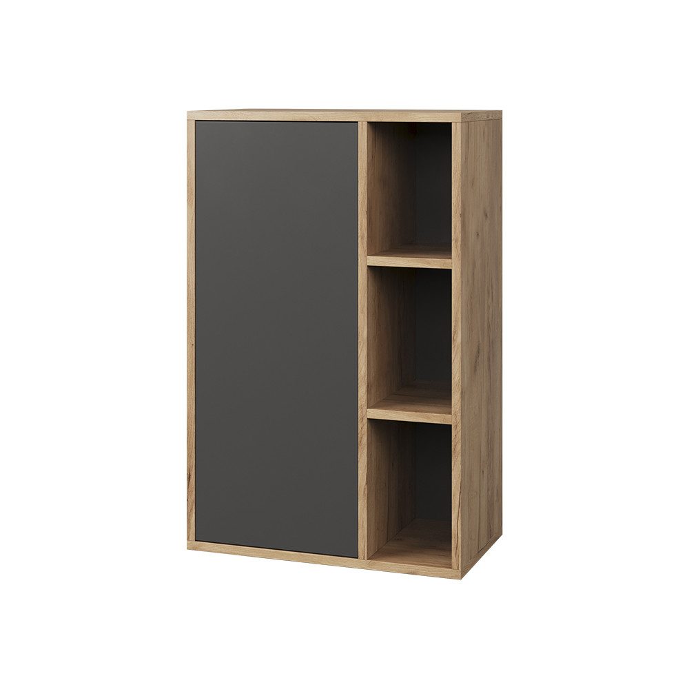 Vicco Bücherregal Berno, Goldkraft Eiche/Anthrazit, 50.1 x 78.4 cm mit 3 offenen Fäc..., 1-tlg.