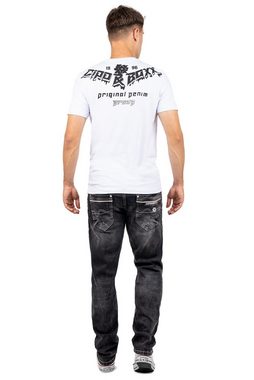 Cipo & Baxx Print-Shirt Cooles Kurzarm T-Shirt BA-CT743 (1-tlg) mit Hochwertigem Ritter Print