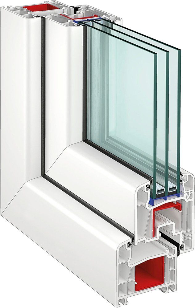 RORO Türen & ohne 80x100 BxH: Fenster cm, Griff Kunststofffenster