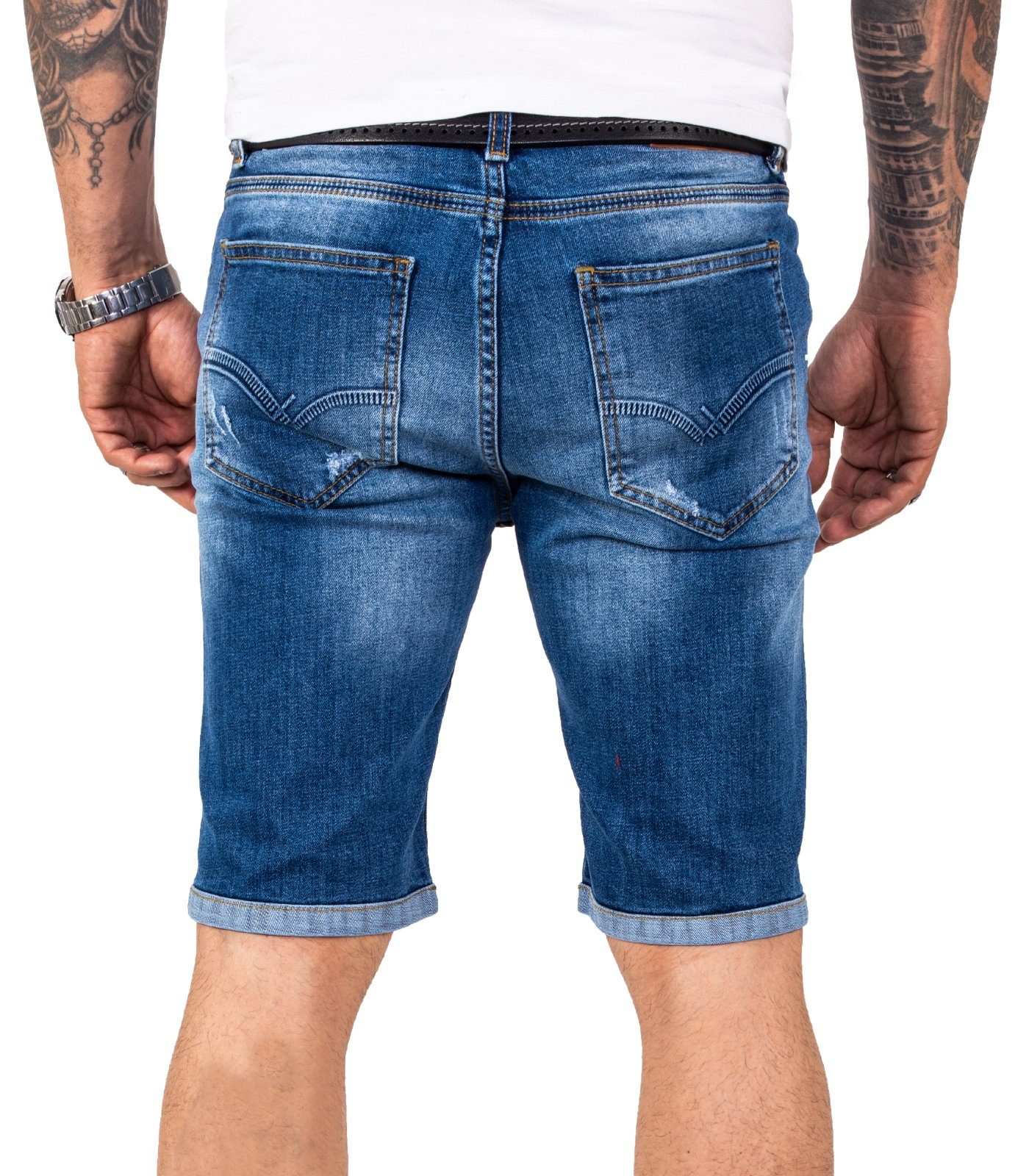 Blau Jeansshorts Herren Shorts Denim Rock Creek RC-2218