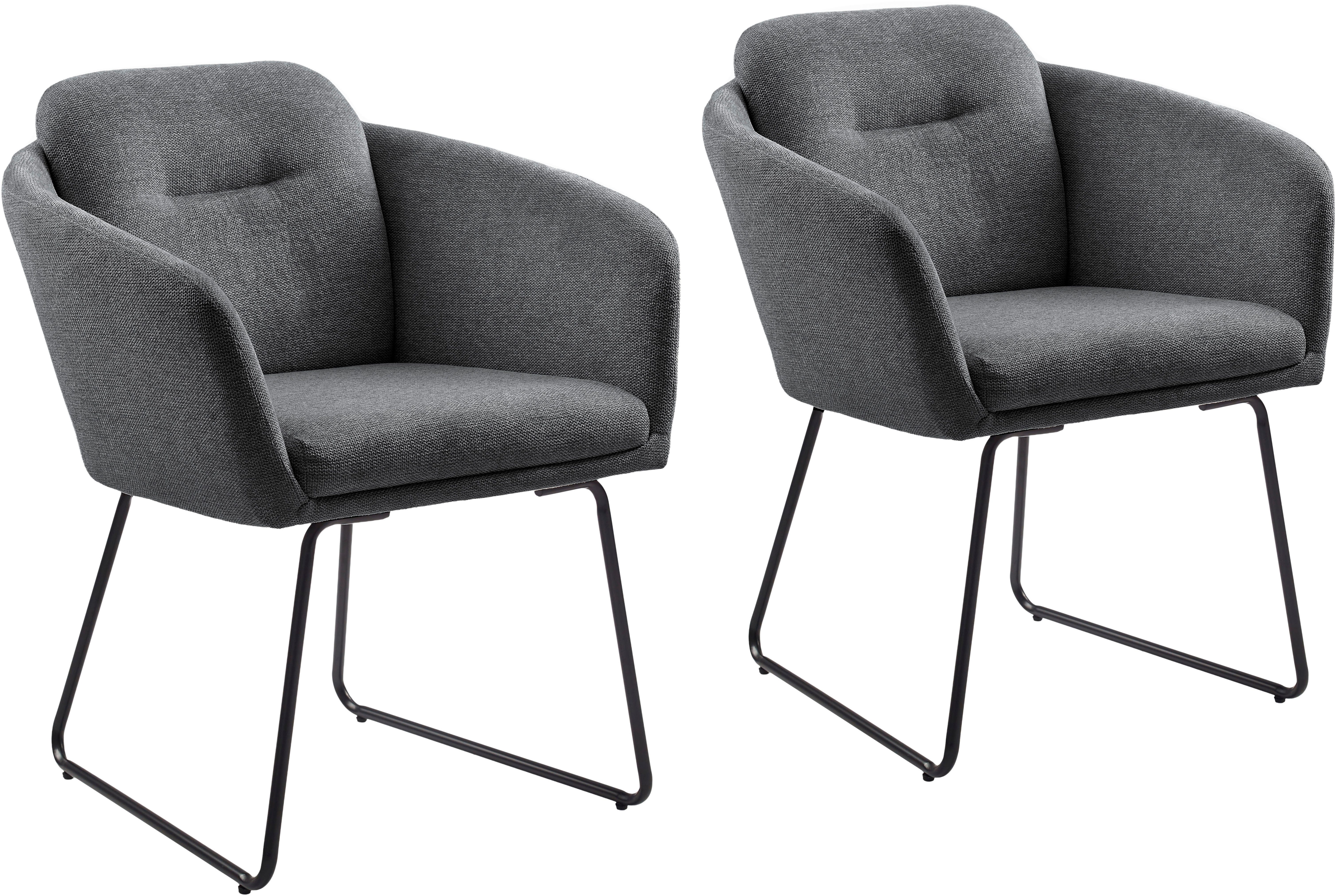 INOSIGN Esszimmerstuhl Sphere (Set, 2 St), hochwertiger Strukturstoffbezug, Metallgestell, Sitzhöhe 49 cm
