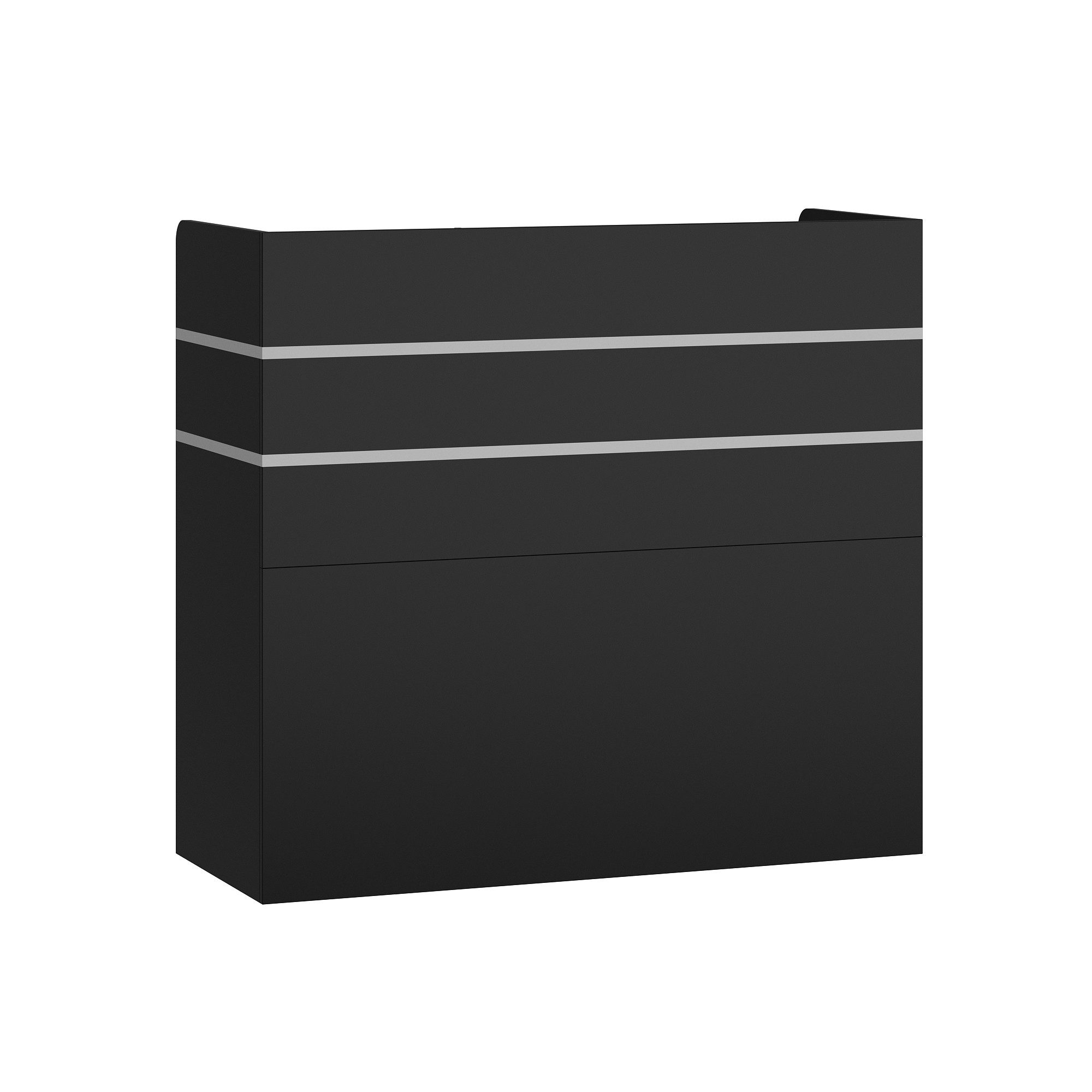HOMSEE Empfangstheke mit 3 Schubladen & Schrank, MDF 120x110x48 cm, Schwarz (1-St)