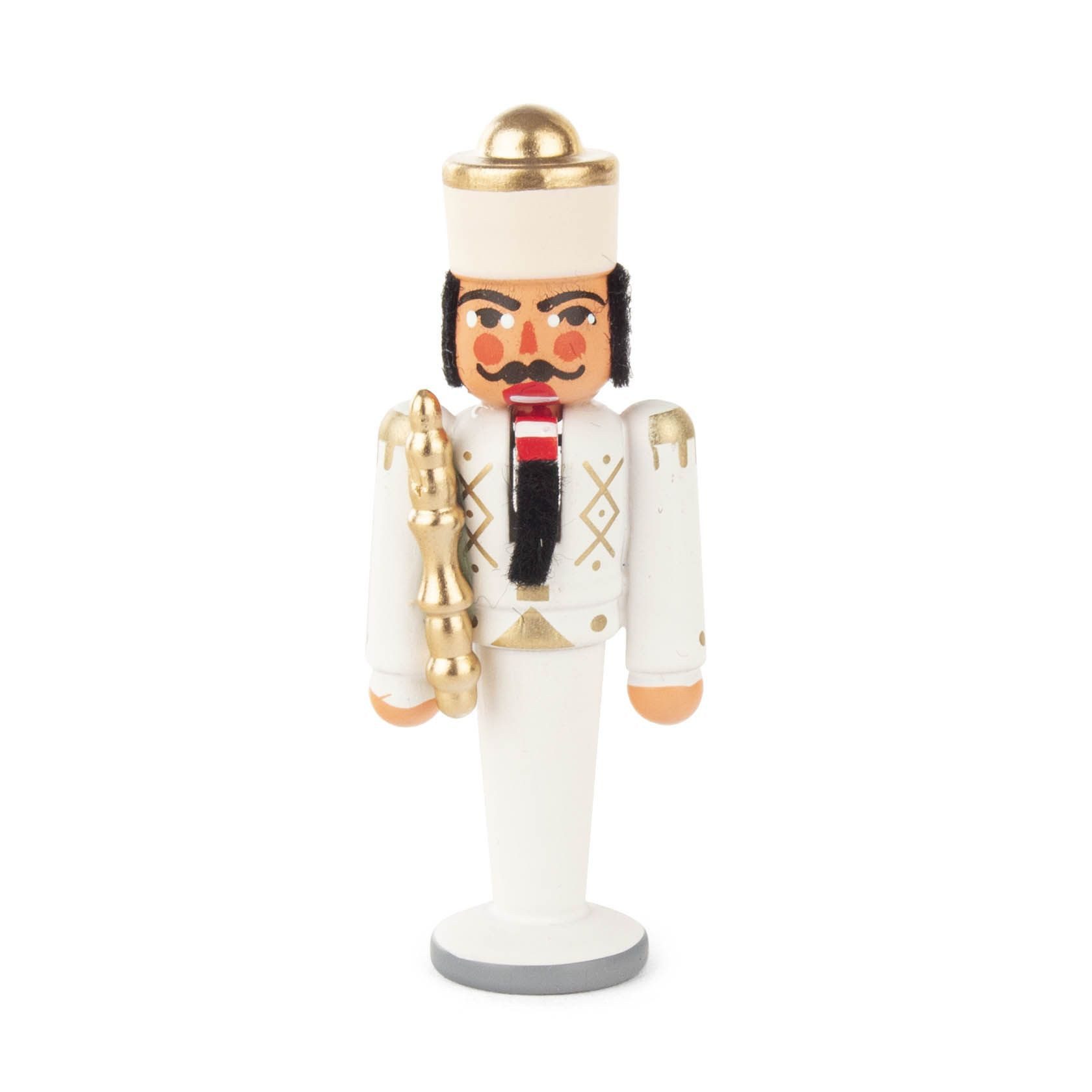 Nussknacker Mini-Nussknacker König weiß Höhe 6,5cm NEU