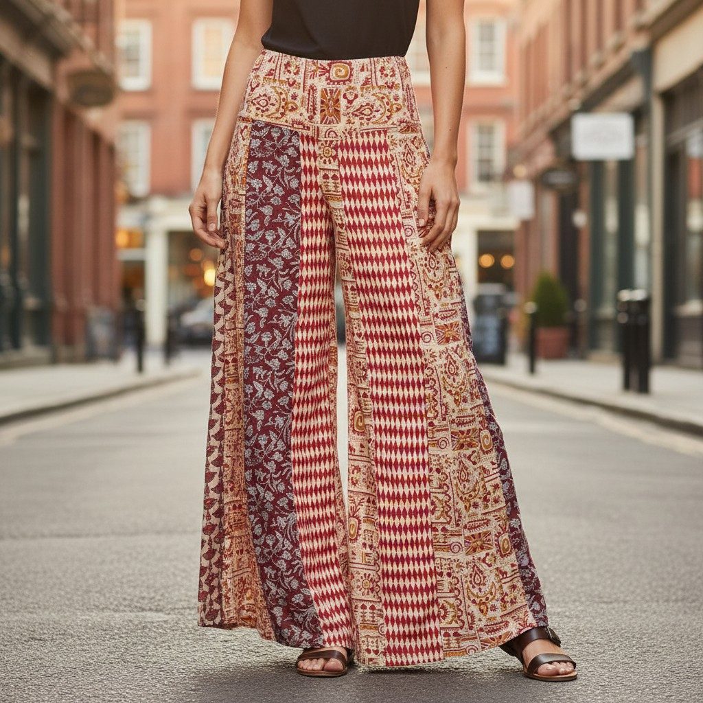 Guru-Shop Relaxhose Patchwork Palazzohose, Hippie chic Schlaghose,.. altern günstig online kaufen