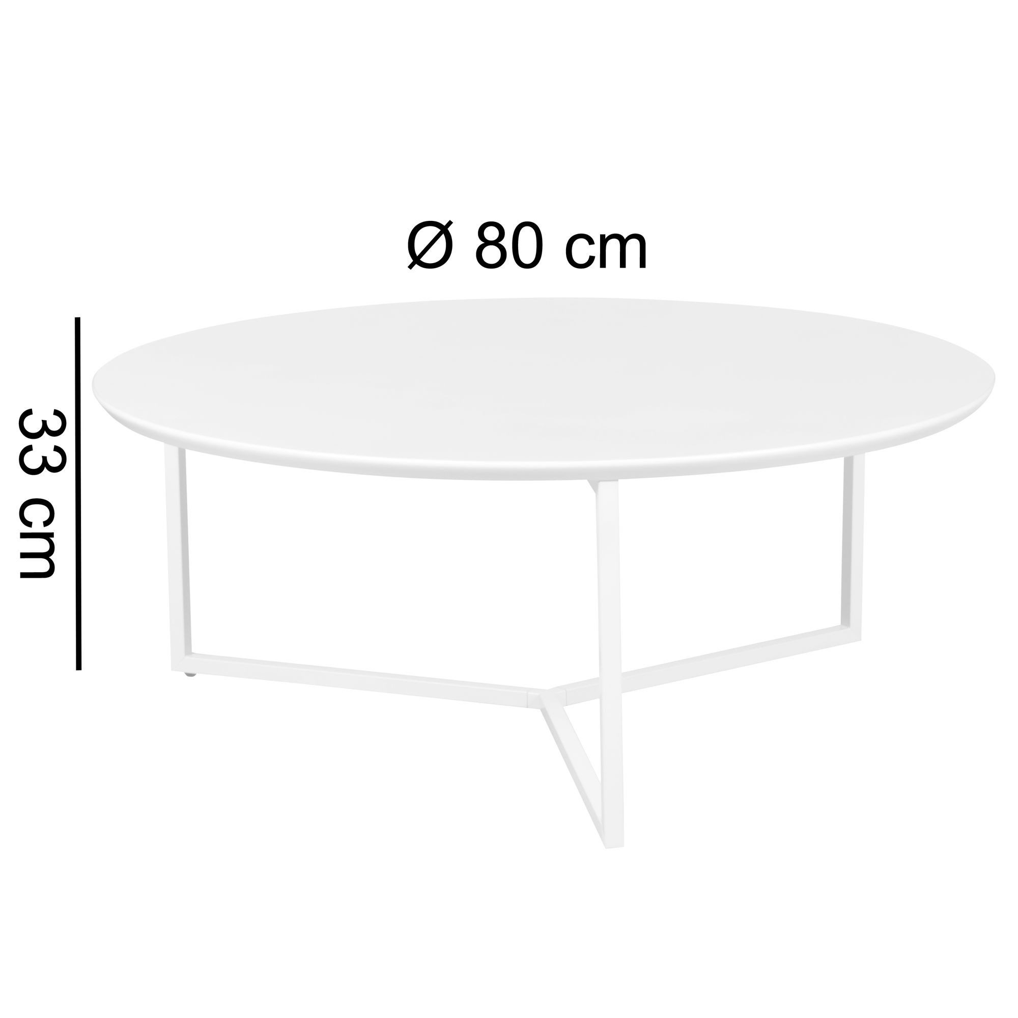 FINEBUY Couchtisch FB45682 80cm Rund Weiß Matt Design Wohnzimmertisch Sofa Beistell (MDF Holz Weiß Matt Gestell Metall ø 80 cm Rund), Großer Wohnzimmertisch, Sofatisch Kaffeetisch. € 99,95