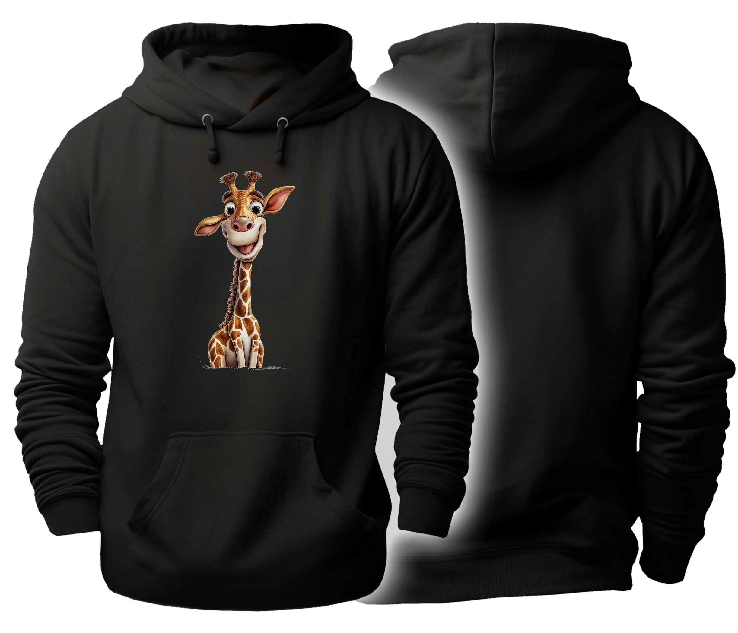 MyDesign24 Hoodie Wildtier Kapuzen Pulli - Giraffe Herren und Damen Kapuzensweater - Tier Hoodie i273
