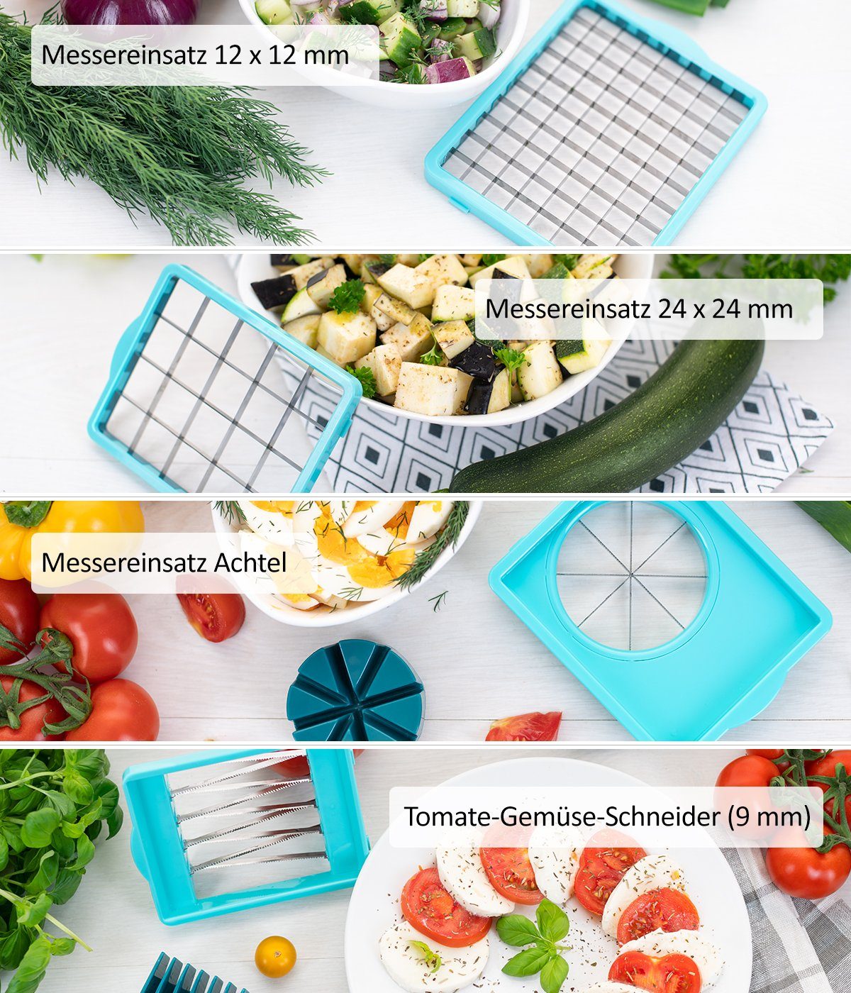 Genius Gemüseschneider Zerkleiner Nicer Dicer Chef Professional Deluxe 39-tlg., 5.2L Behälter Deckel Gemüsehobel Zerkleiner – Bild 2 von 5
