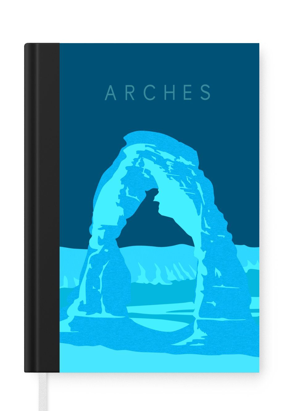 MuchoWow Notizbuch Park - Arches - USA - Illustration, Journal, Merkzettel, Tagebuch, Notizheft, A5, 98 Seiten, Haushaltsbuch