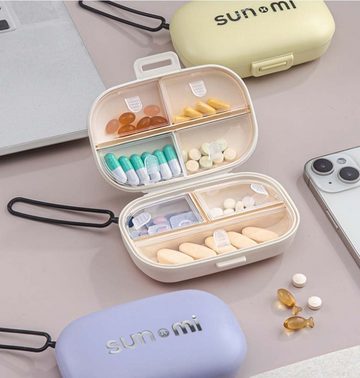 FIDDY Pillendose Tragbare versiegelte Reise-Pillendose (Einfache Pillenaufbewahrungsbox mit sieben Fächern, 1 St)