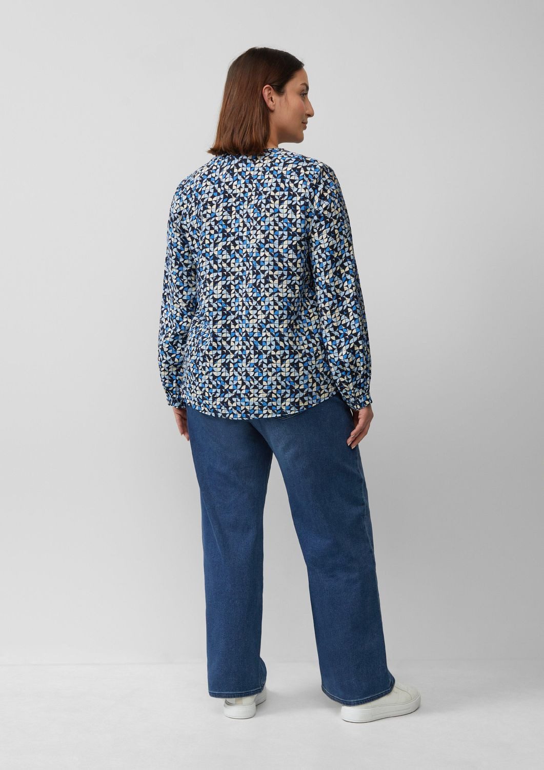 s.Oliver Druckbluse CURVE (1-tlg) langarm, Tunika-Ausschnitt