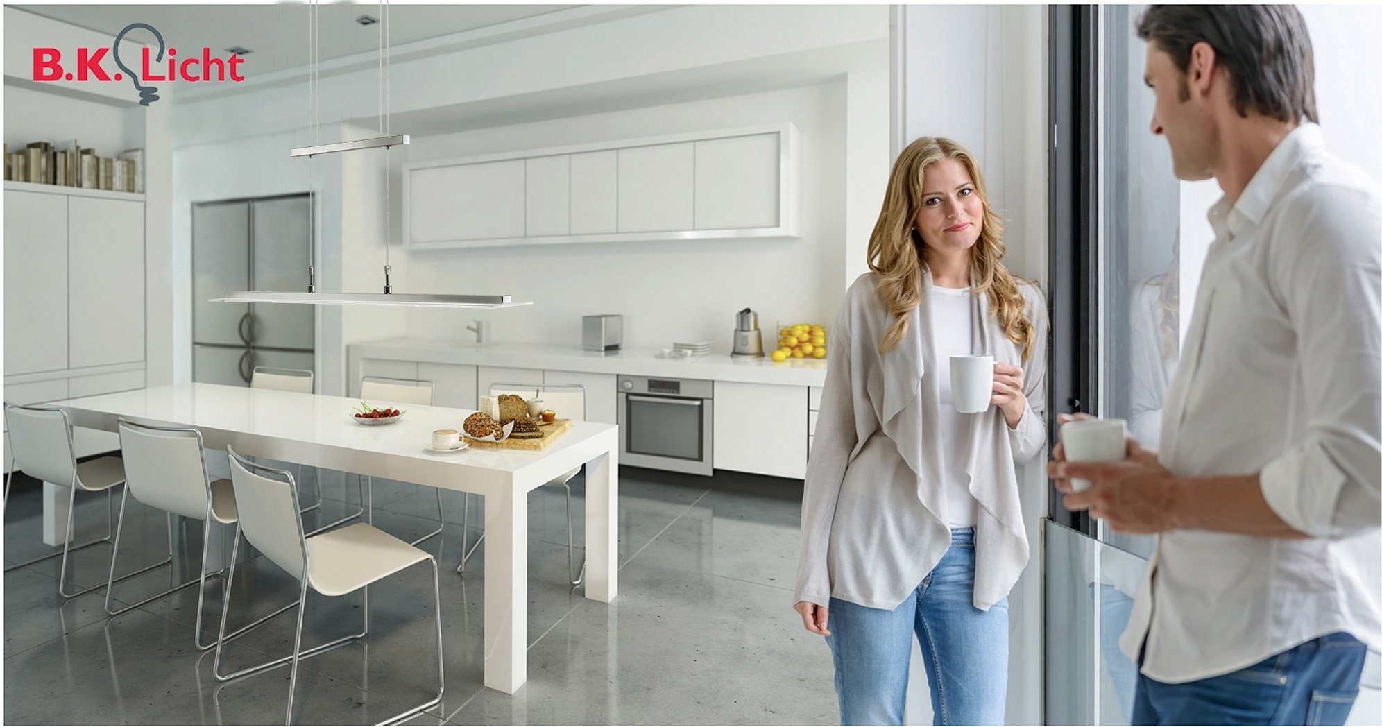 B.K.Licht LED Pendelleuchte, LED fest integriert, Warmweiß, Hängeleuchte, LED, dimmbar, inkl. 20W 1600lm 3000K, höhenverstellbar