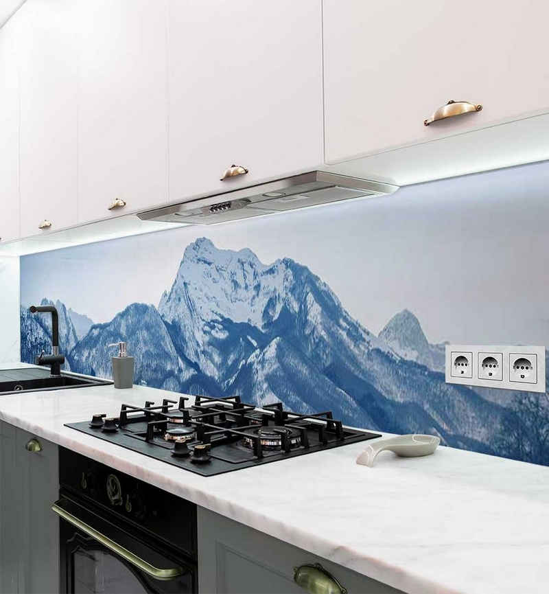 MyMaxxi Dekorationsfolie Küchenrückwand See in Frostlandschaft selbstklebend Spritzschutz Folie