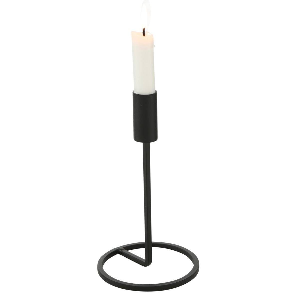 BOLTZE GRUPPE GmbH Kerzenhalter Kerzenständer aus Metall FIO, 3er-Set, schwarz (3er-Set, Kerzenhalter)