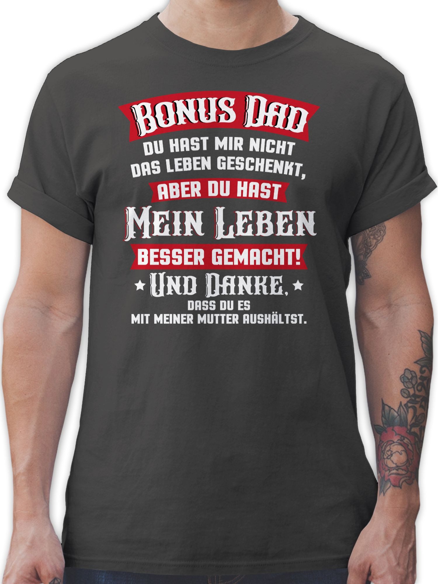 Shirtracer T-Shirt Bonus Dad - rot/weiß günstig online kaufen