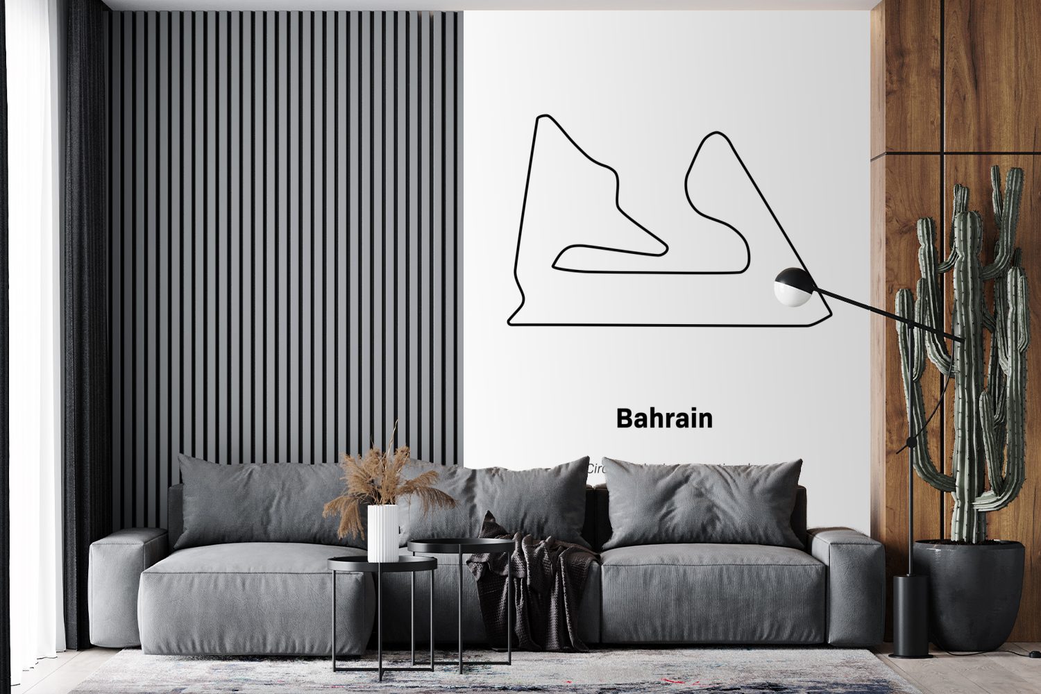 F1, Rennstrecke MuchoWow Tapete Wandtapete für Bahrain Wohnzimmer, Montagefertig Matt, bedruckt, - Vinyl St), (3 - Fototapete