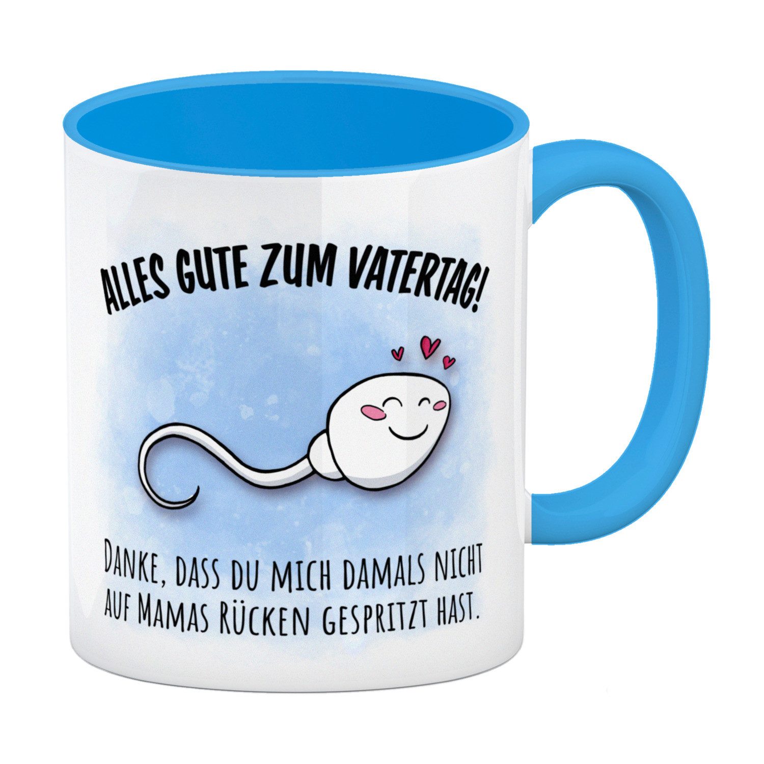 Tasse Danke Papa dass du nicht Kaffeebecher in hellblau zum Vatertag mit