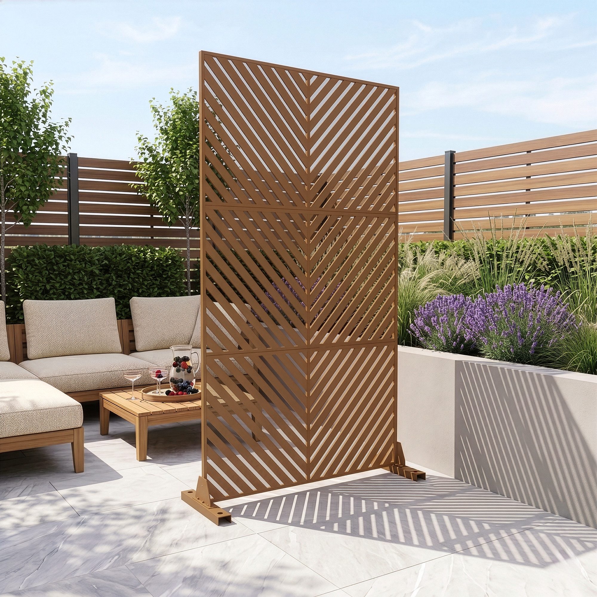 casa.pro Raumteiler, »Kekan« verzinkter Stahl 180 x 90 cm Braun