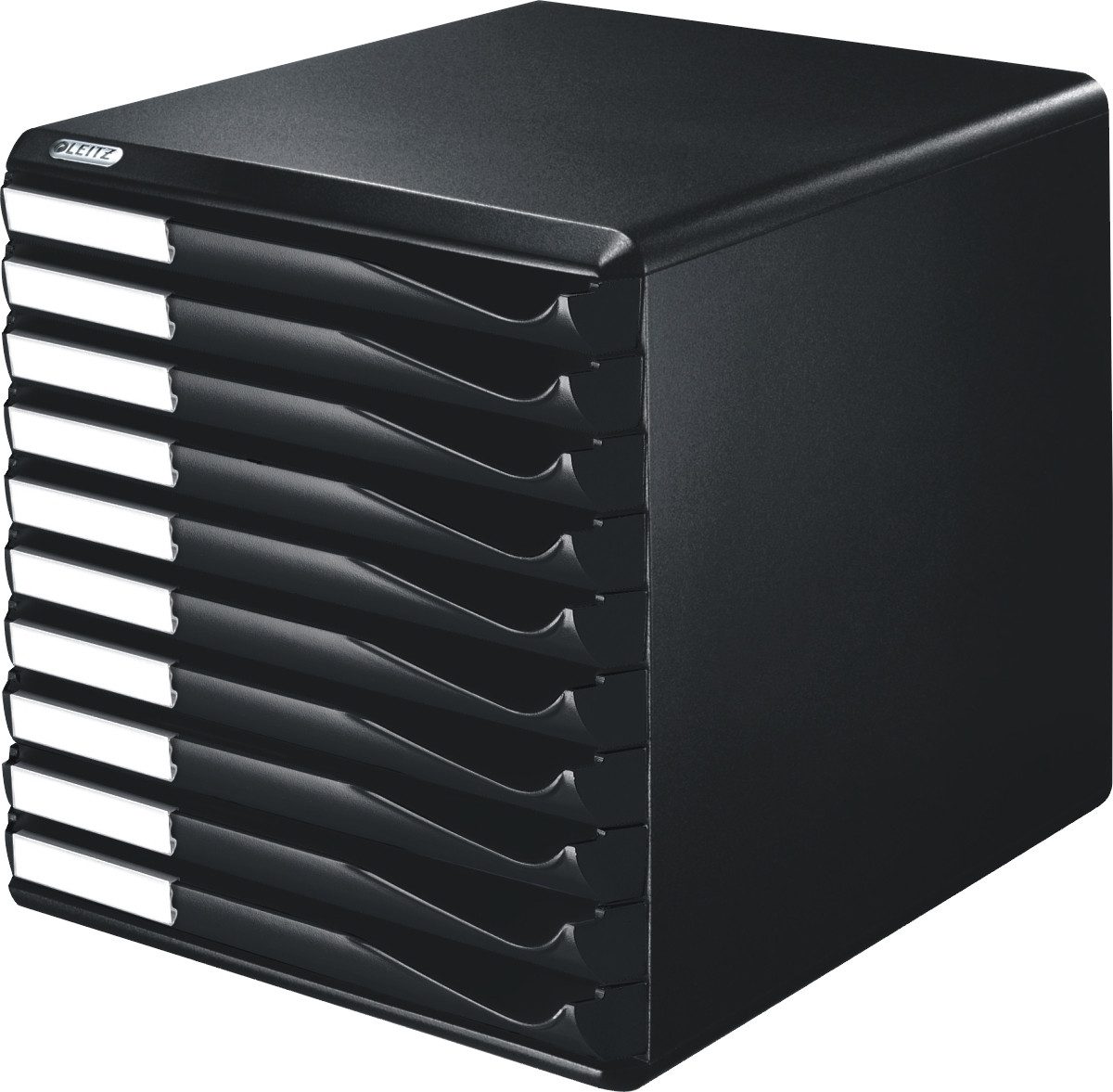 Briefablage Bürobox BxHxT 291x292x352mm 10 Schubladen schwarz