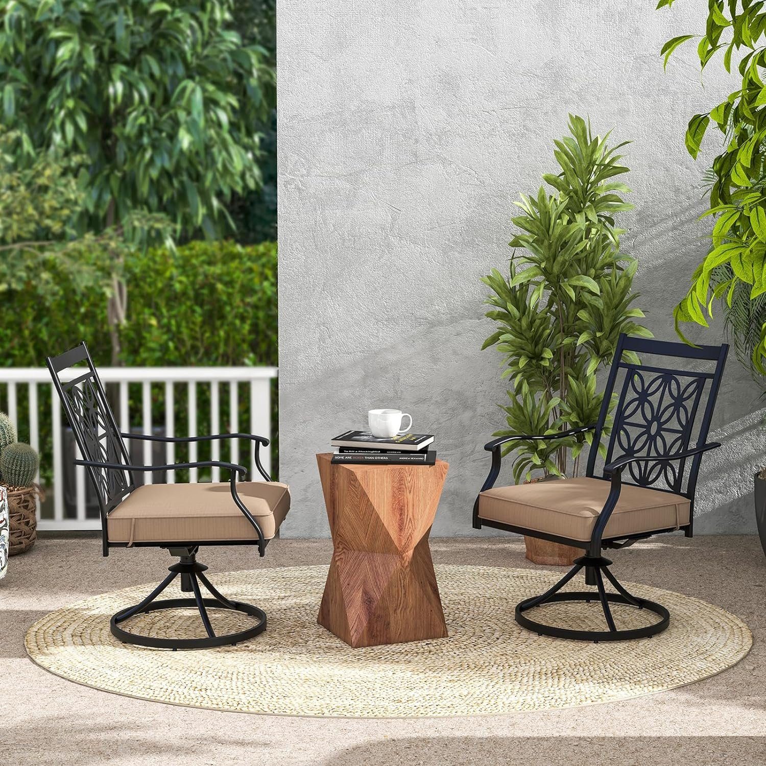 KOMFOTTEU Gartenstuhl Drehstuhl (2er Set), mit günstig online kaufen