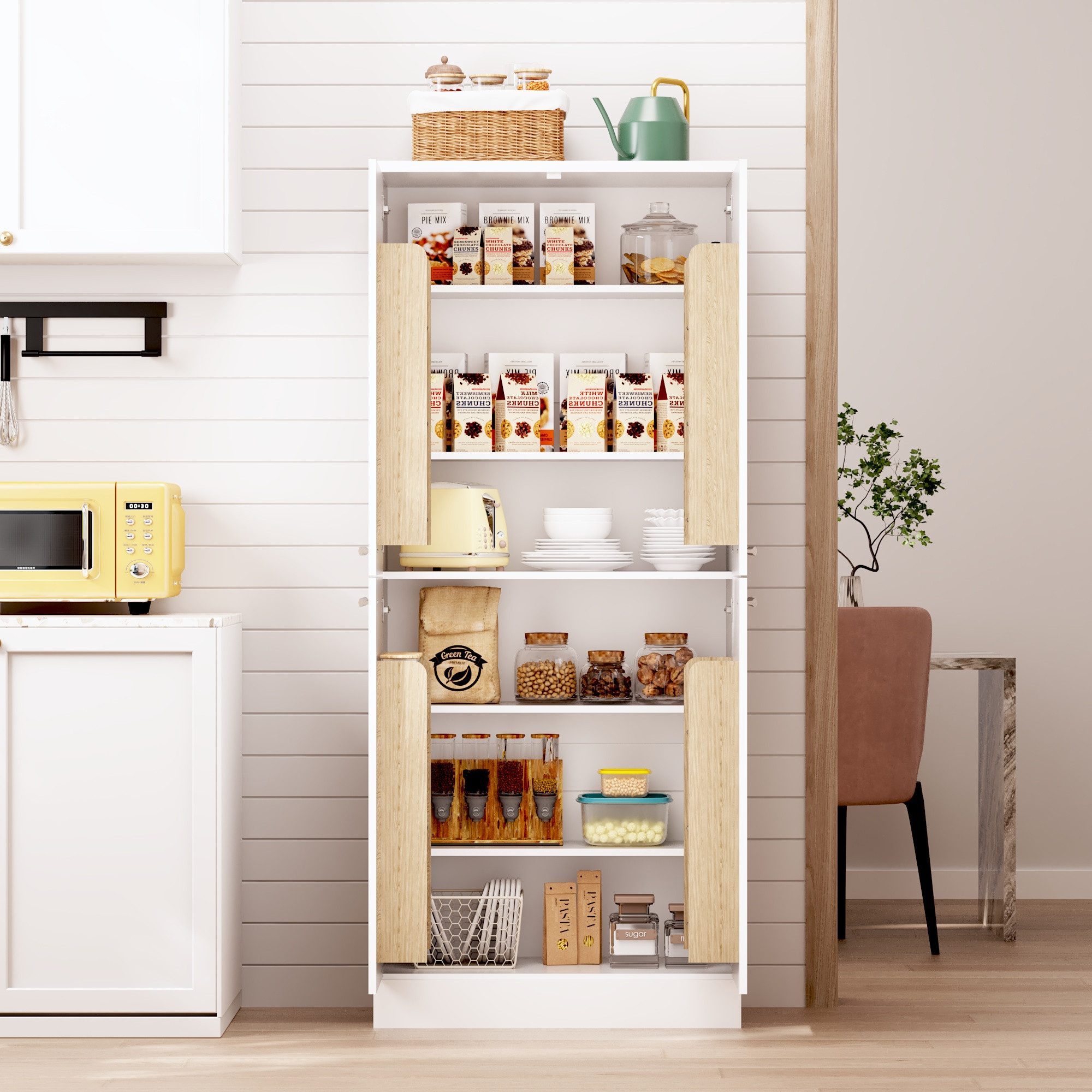 Küchenbuffet Kühlschrank-ähnlicher Vorratsschrank mit verstellbaren Böden