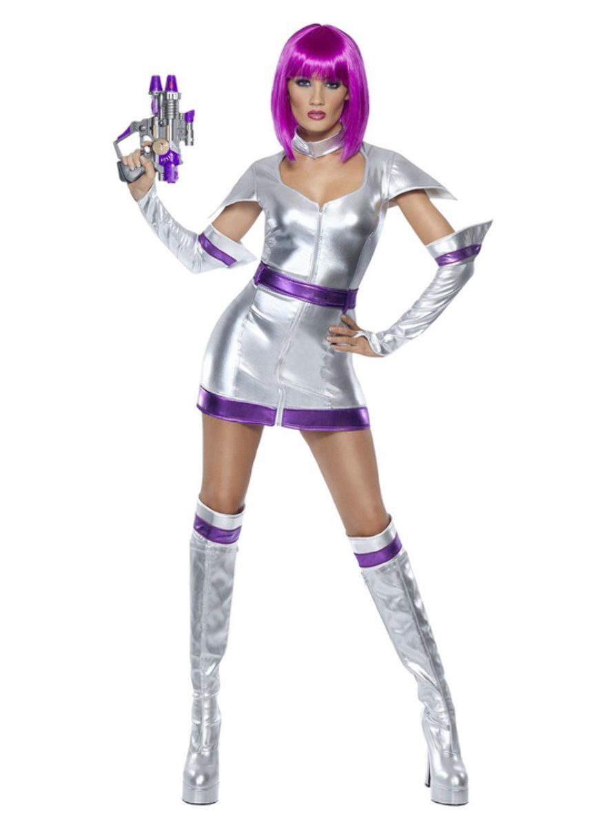 Smiffys Kostüm Sexy SciFi Spacegirl Kostüm, In der Vergangenheit flog man noch knapp bekleidet durchs Weltall!