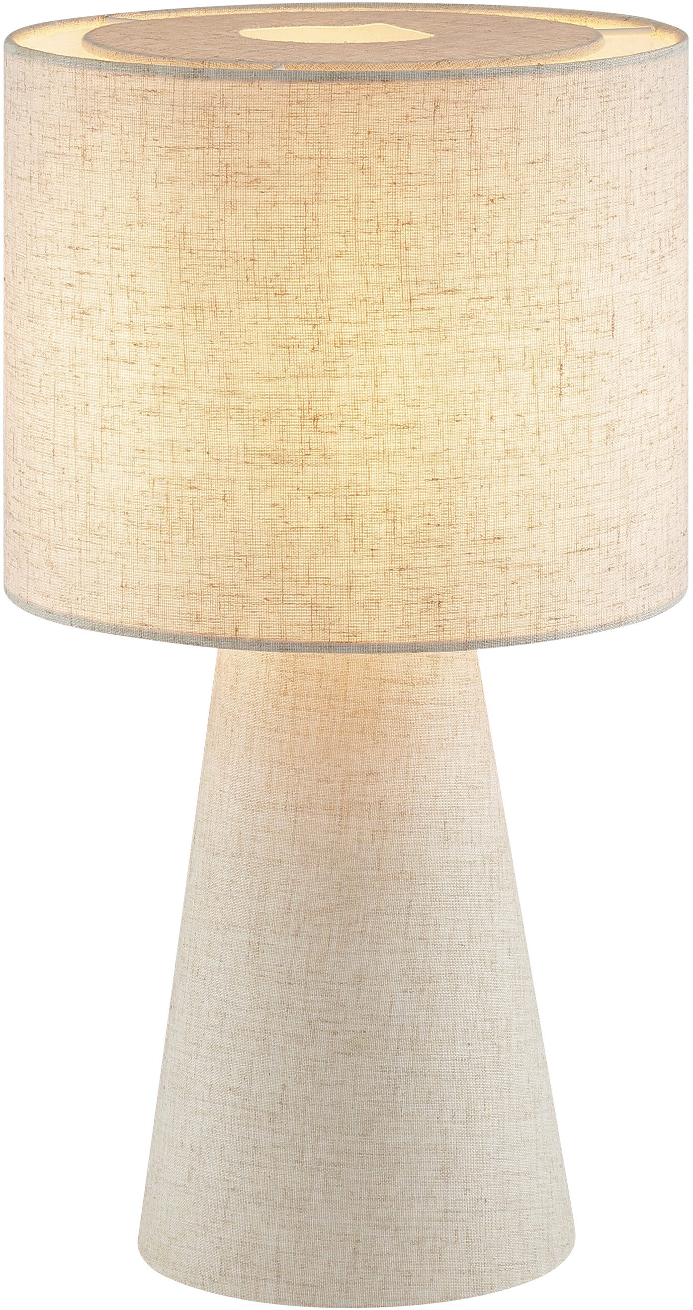 LeGer Home by Lena Gercke Tischleuchte Lienne, ohne Leuchtmittel, Höhe 45 cm, Ø 25 cm, E14, Textilschirm beige, Schnurzwischenschalter