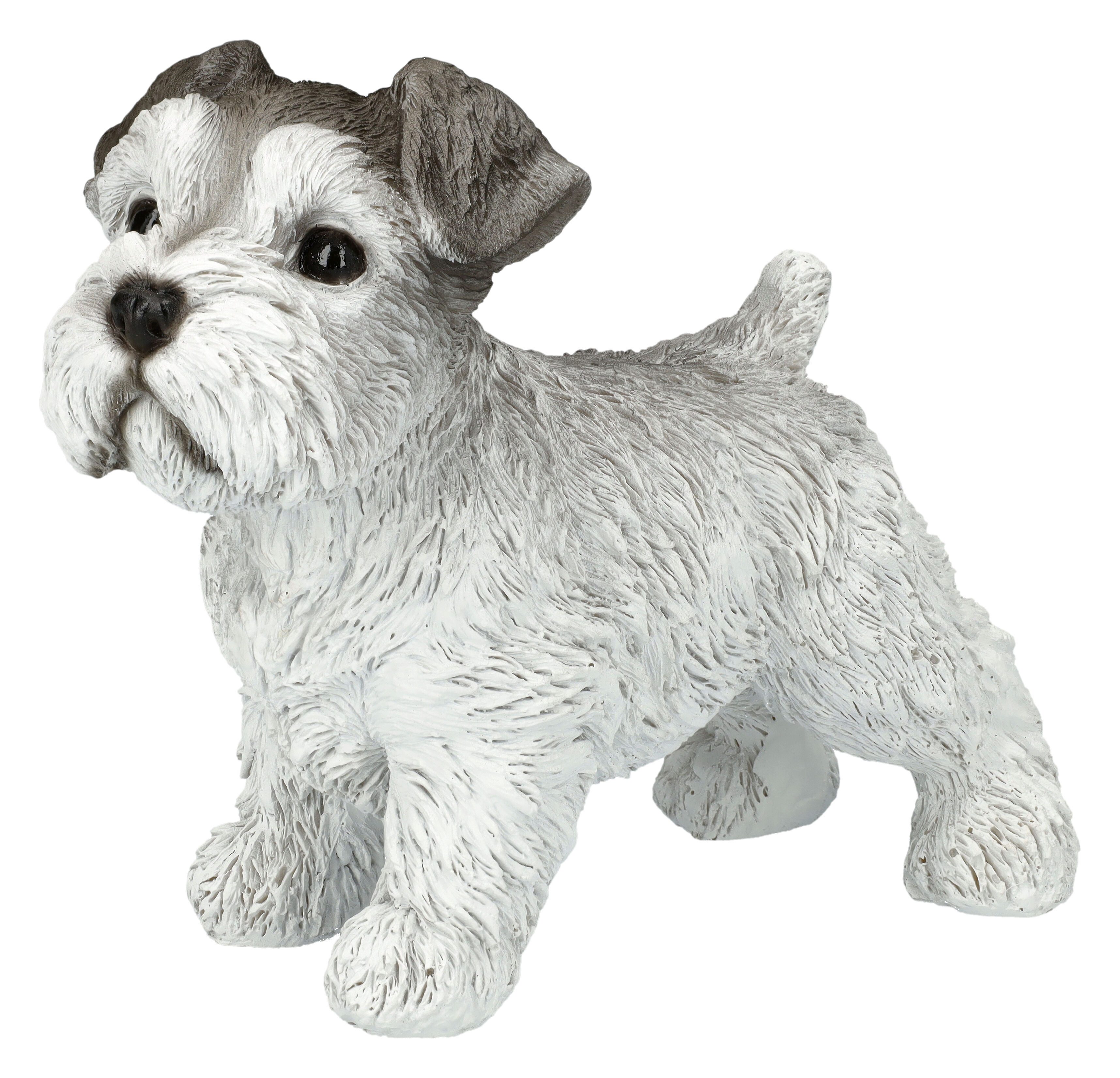 Figuren Shop GmbH Tierfigur Schnauzer Figur – Hundewelpe Statue Dekoration Sammlerfigur 17 cm