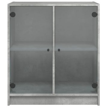 vidaXL Beistellschrank Beistellschrank mit Glastüren Betongrau 68x37x75,5 cm (1-St)