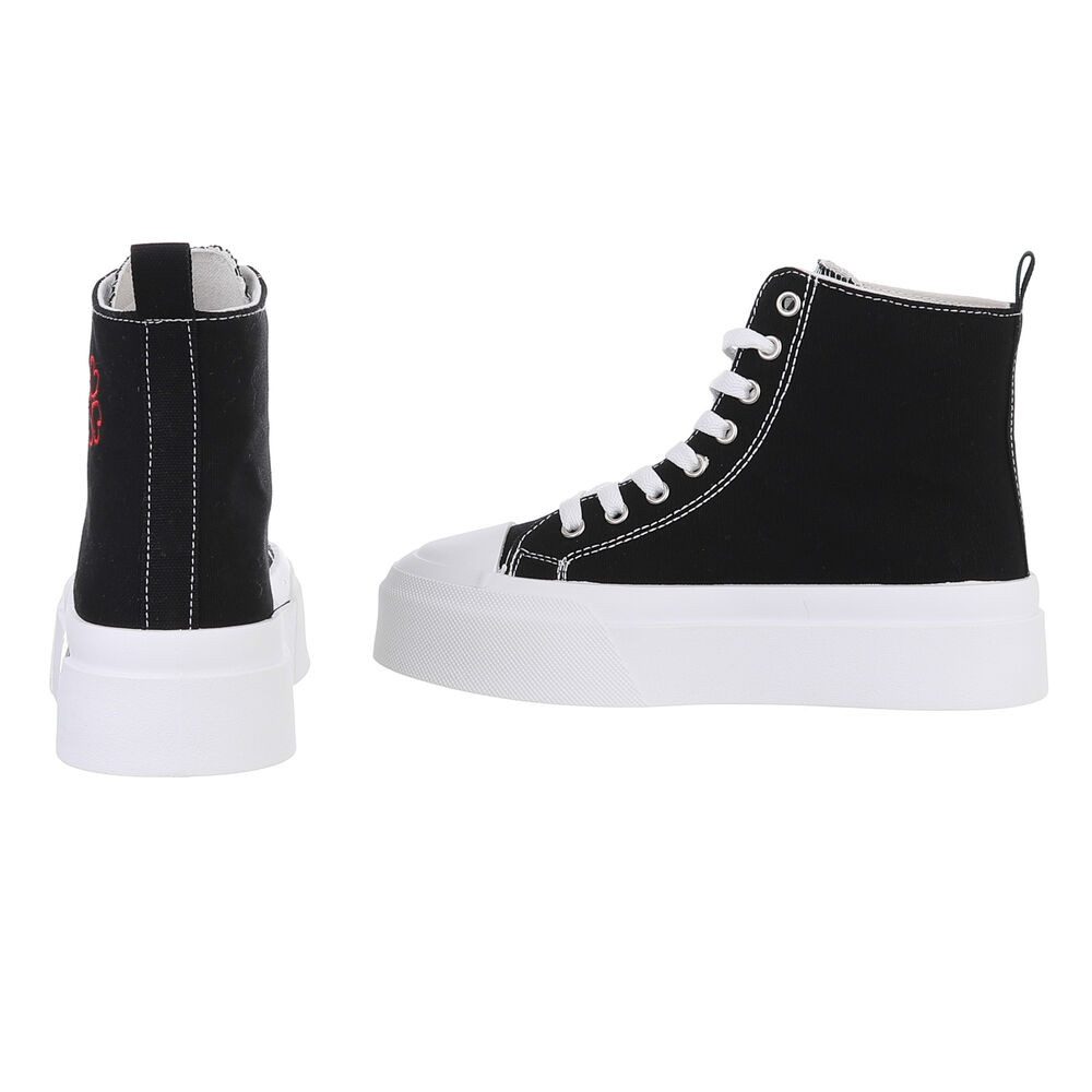 Ital-Design Damen High-Top Freizeit Sneakerboots (88671562) Keilabsatz/Wedge Sneakers High in Schwarz – Bild 5 von 5