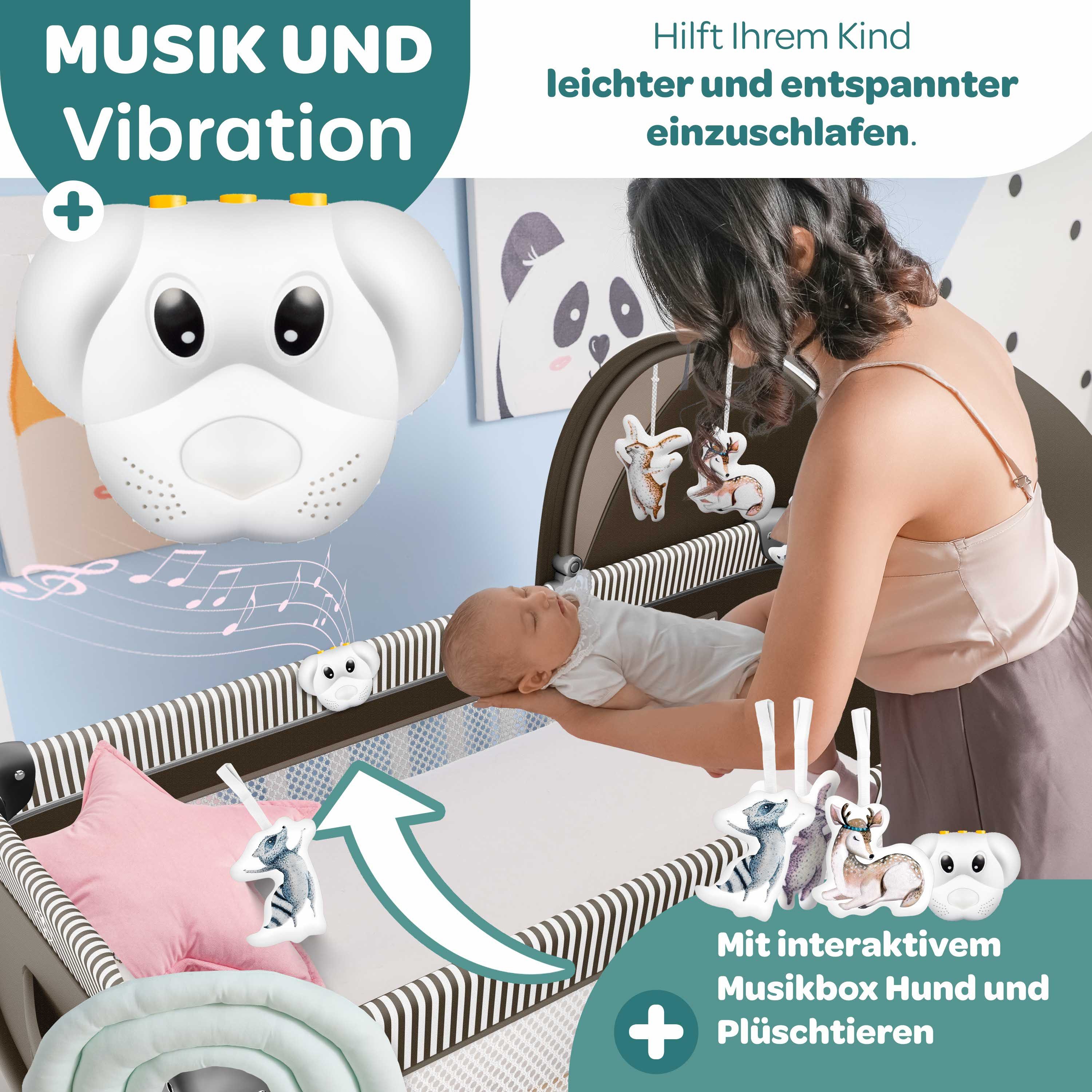 KIDIZ Baby-Reisebett, Babybett Kombi Set mit Matratze & Wickelauflage ab Geburt bis 15 kg