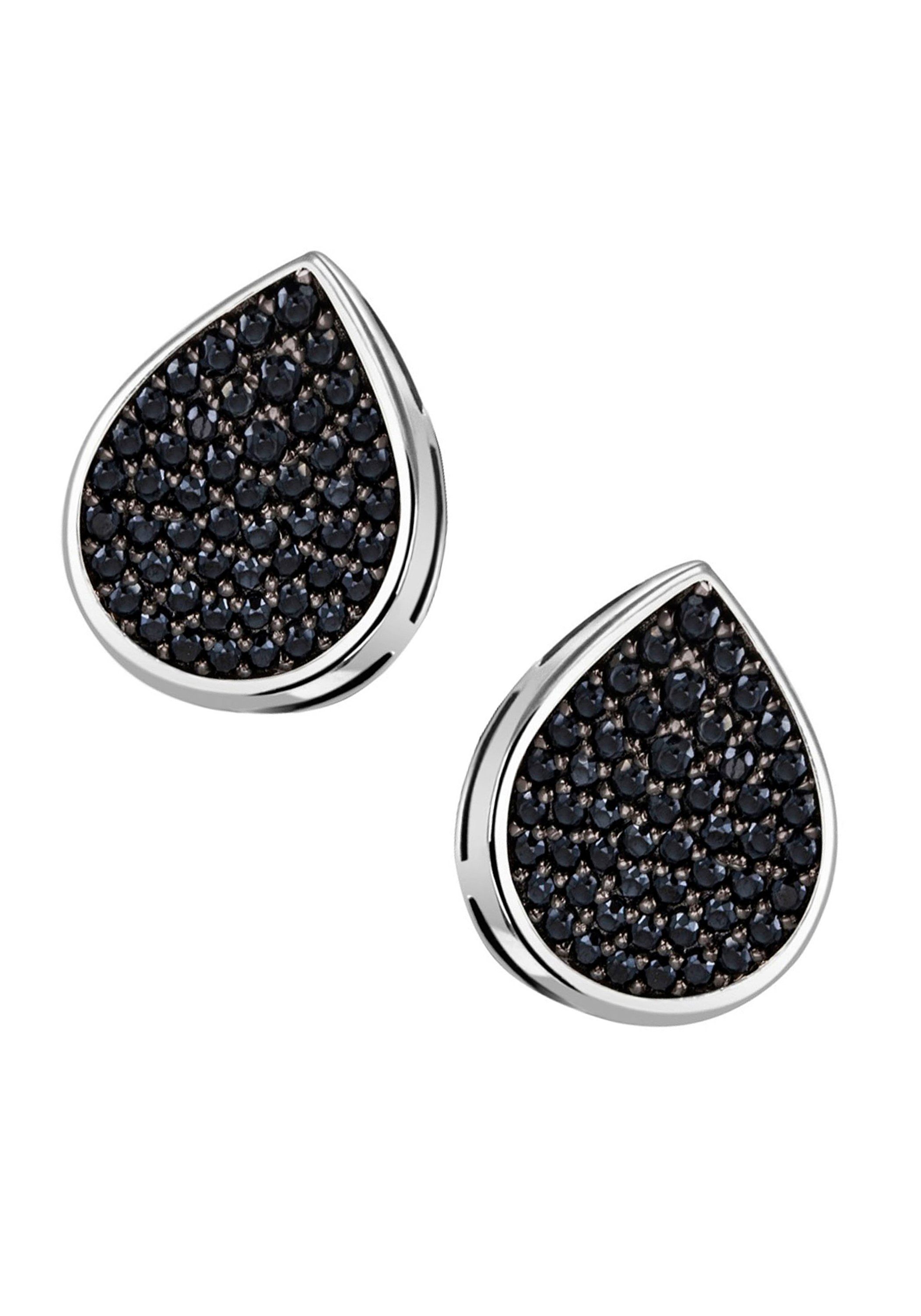 JOBO Paar Ohrstecker Tropfen-Ohrringe, 925 Silber mit 56 Zirkonia