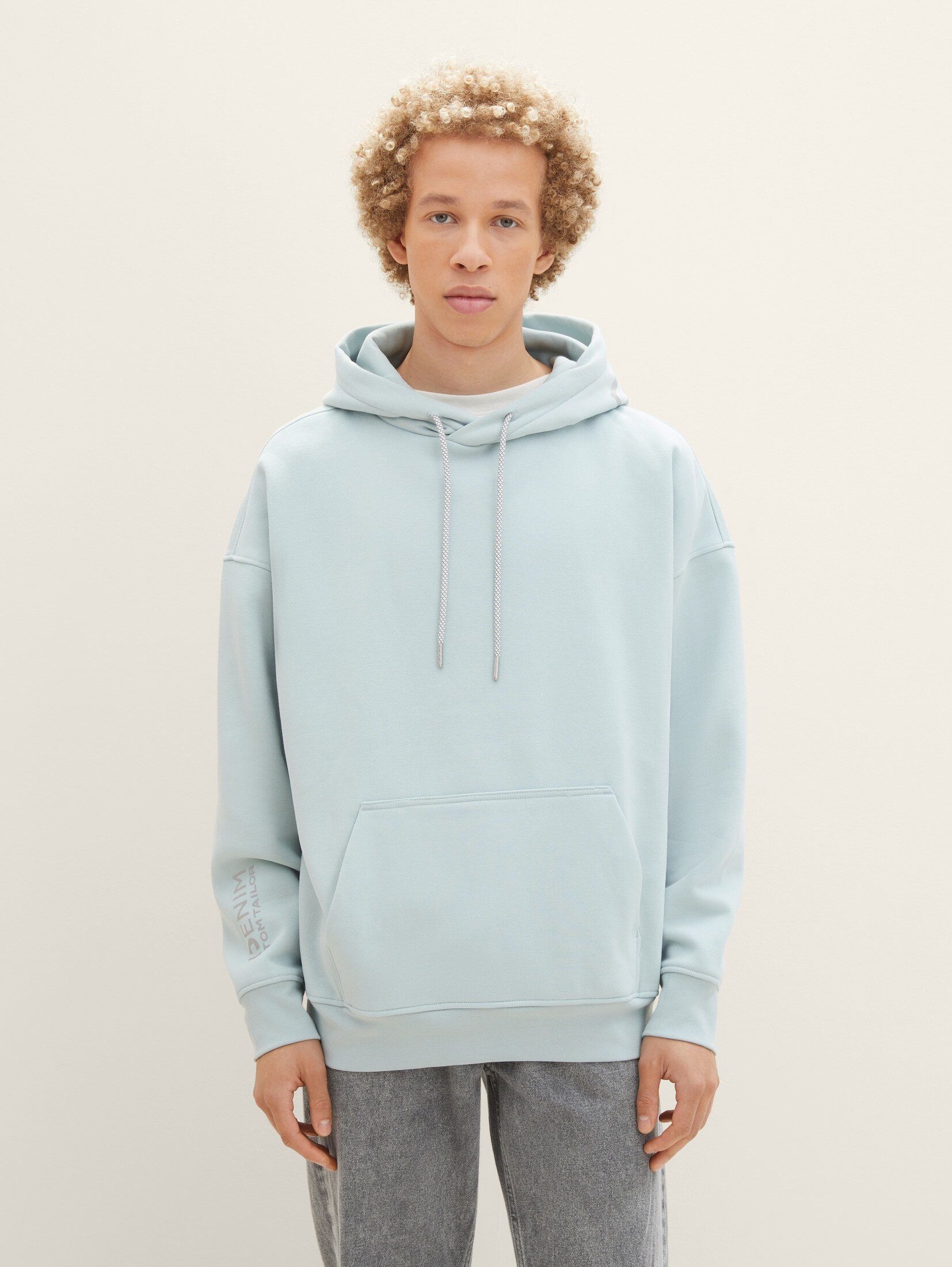 TOM TAILOR Denim Hoodie Oversized Hoodie mit recyceltem Polyester dusty mint blue