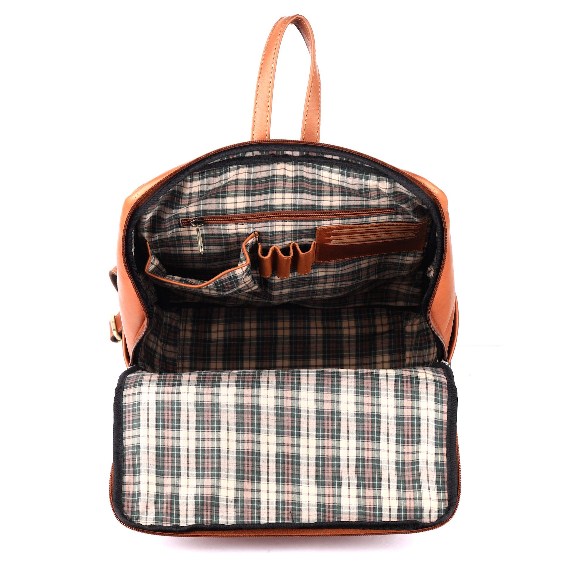 Benthill Rucksack Rucksack Echt Leder Damen Herren Lederrucksack Daypack Backpack, Reißverschlussfach – Bild 4 von 5