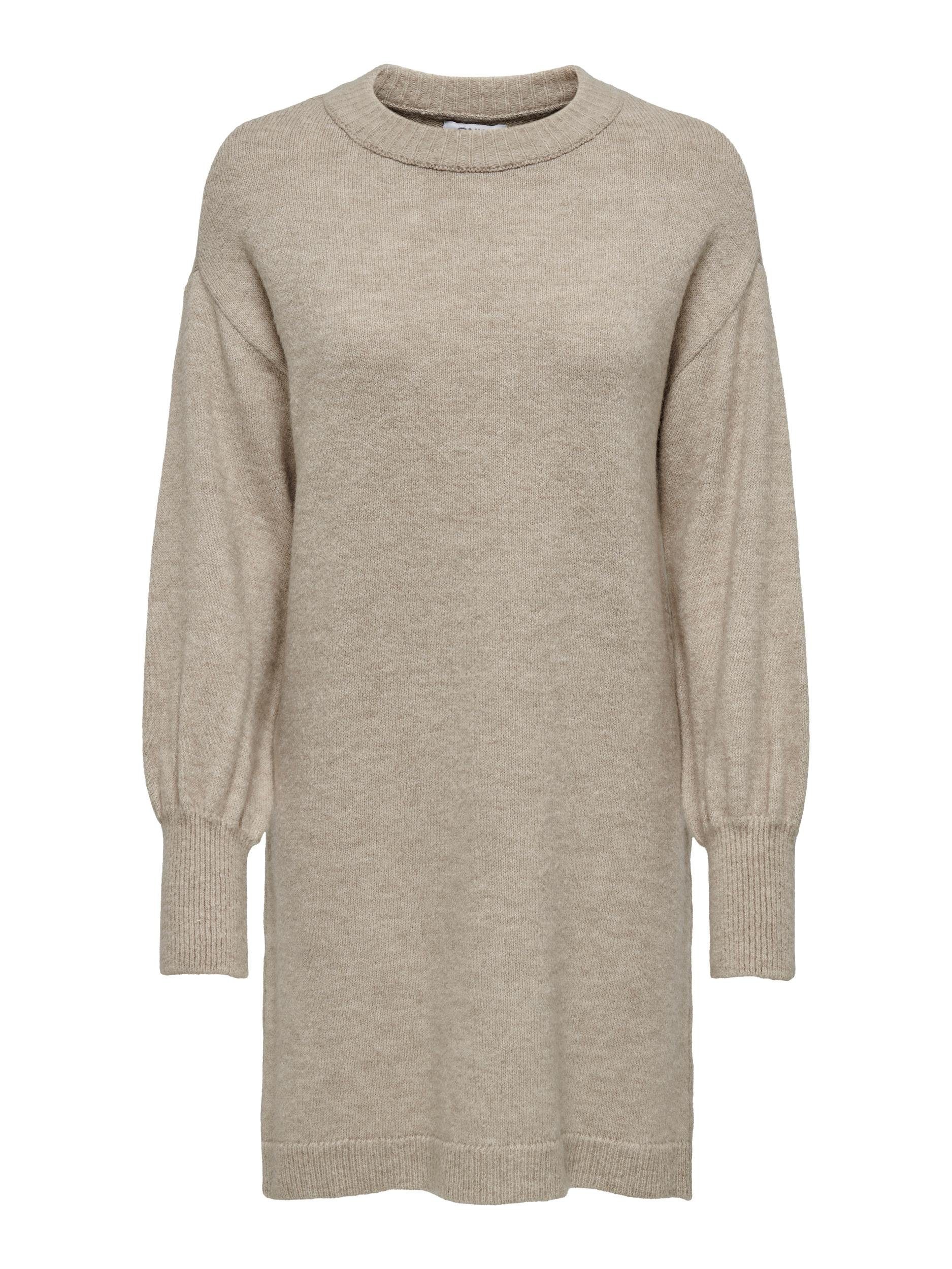 ONLY Strickkleid ONLJADA LS BALLOON Detail:Melange DRESS BF O-NECK Whitecap KNT Gray