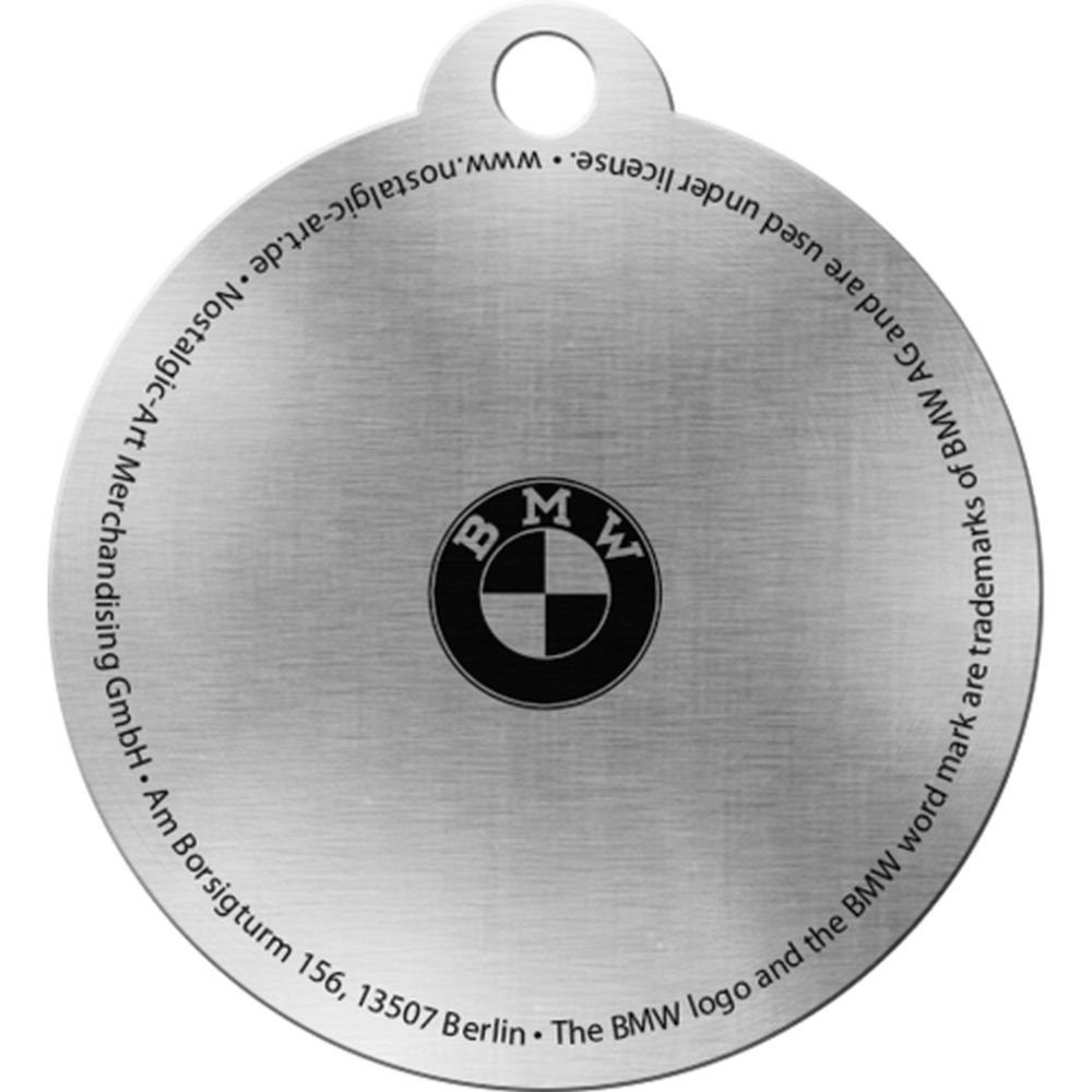 Nostalgic-Art Schlüsselanhänger mit Gravur Edelstahl Schlüsselanhänger - Ø 4cm - BMW Tachometer – Bild 3 von 5