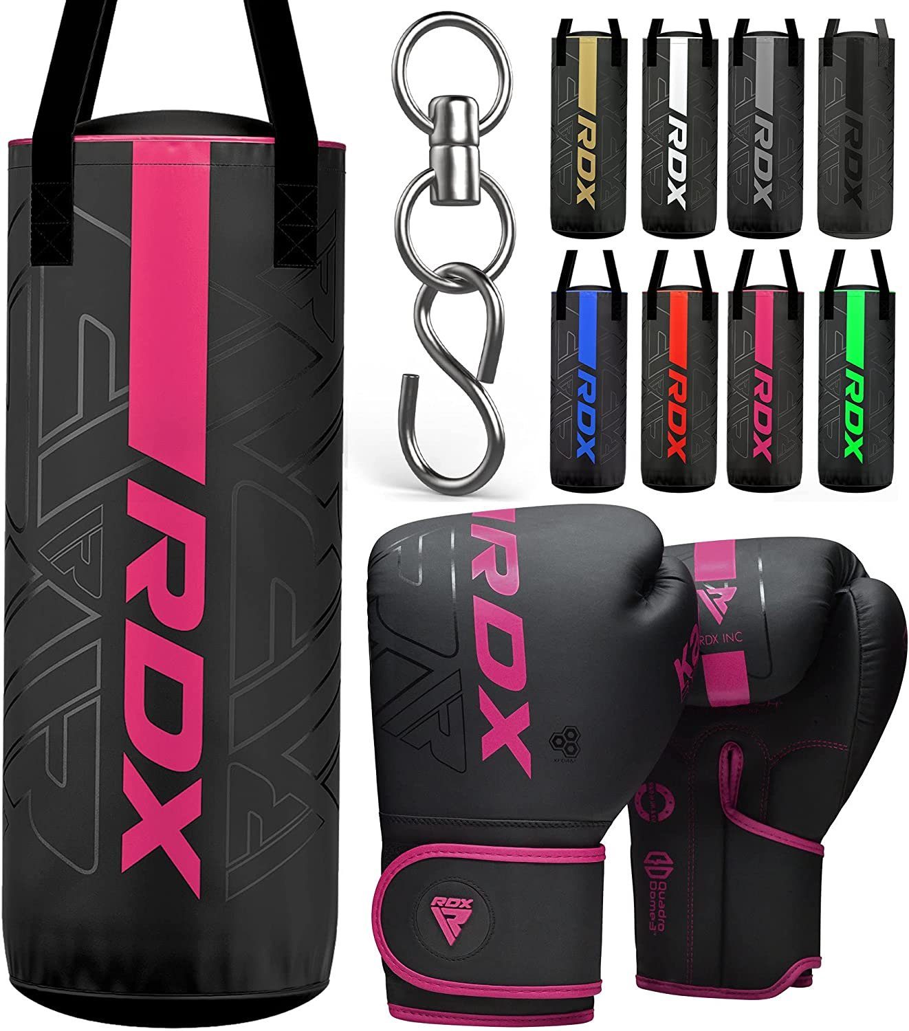 RDX Sports Boxsack RDX Kinder Boxsack 2 Fuß (60,96 cm) und Boxhandschuhe Set pink
