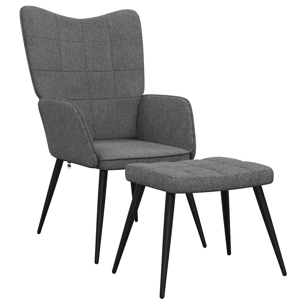 vidaXL Sessel Relaxsessel mit Hocker Dunkelgrau günstig online kaufen