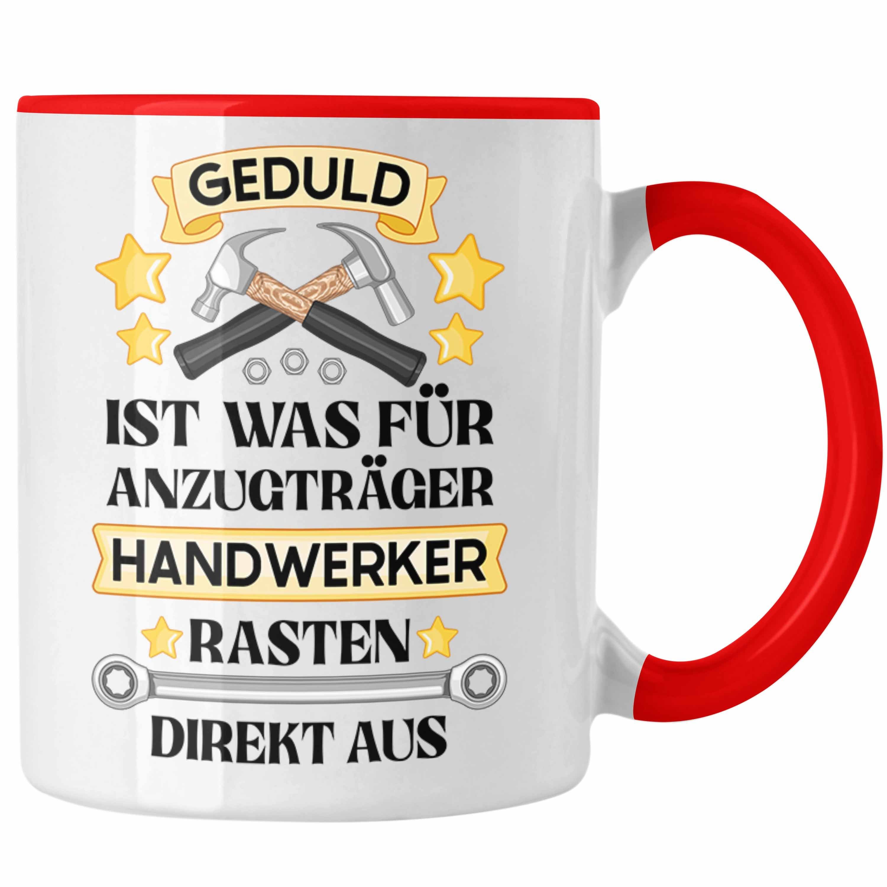 Trendation Tasse Trendation - Rot Mechatroniker Handwerker für Kaffeebecher mit Mechaniker Handwerk Geschenke Spruch Tasse KFZ