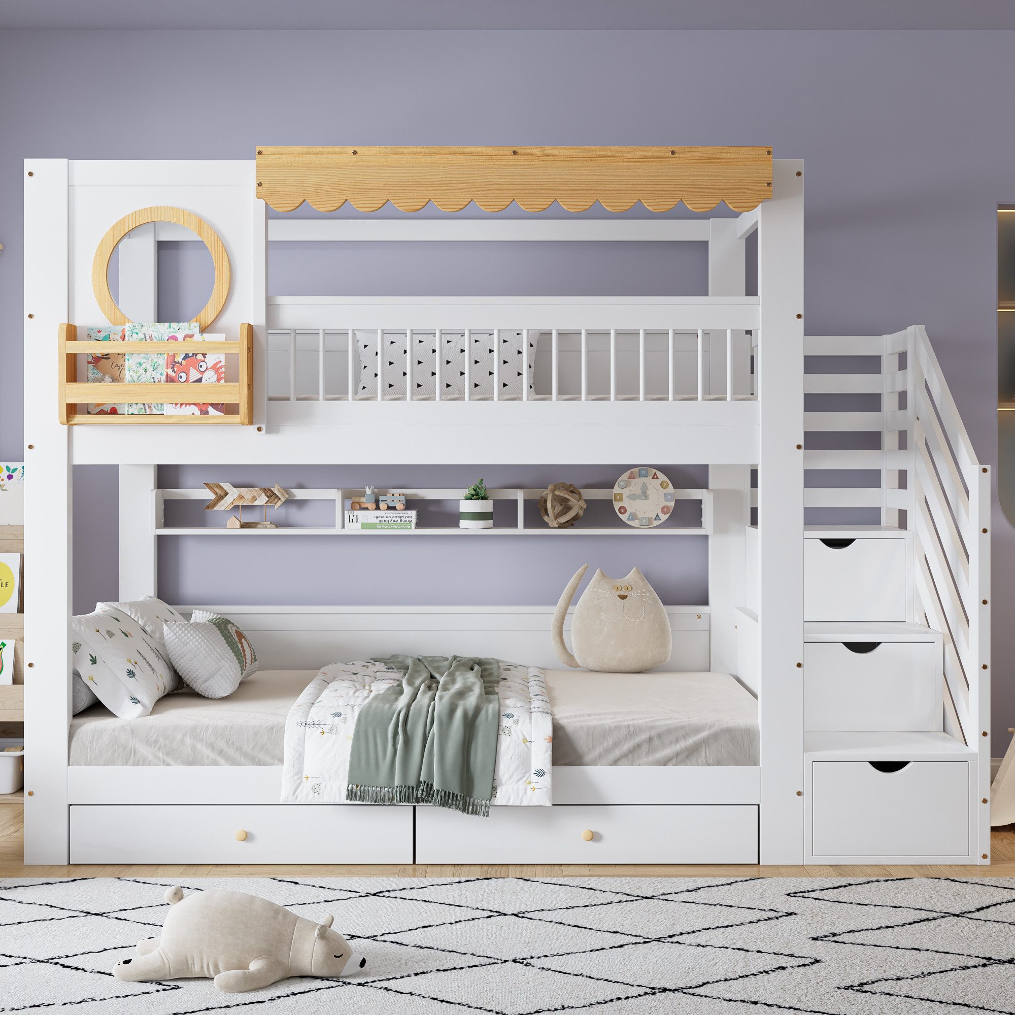 Merax Etagenbett 90x200cm mit Geländern und günstig online kaufen