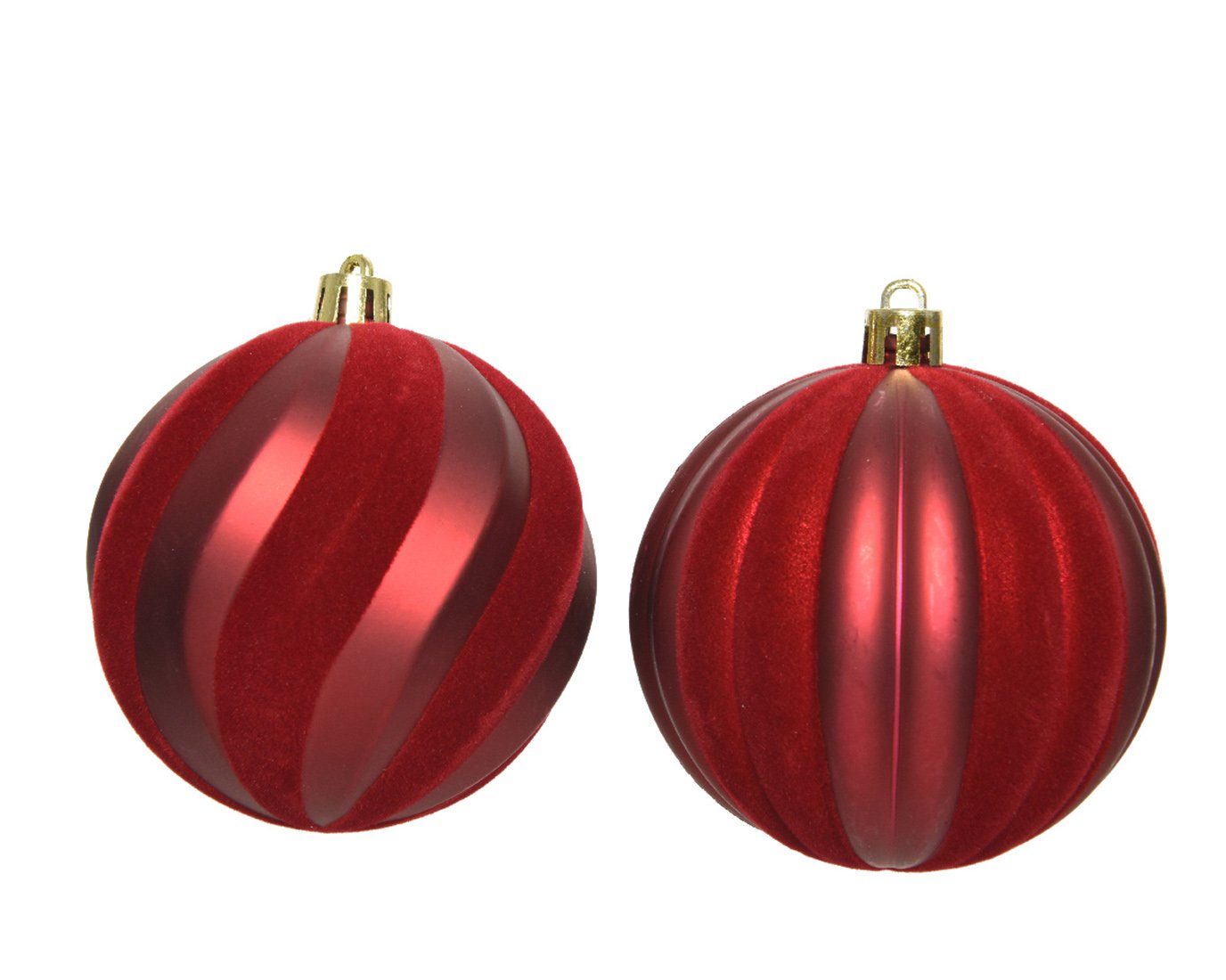 Kunststoff Streifen season decorations - Ochsenblut 12er Set gerillt Decoris Weihnachtsbaumkugel, Weihnachtskugeln 8cm