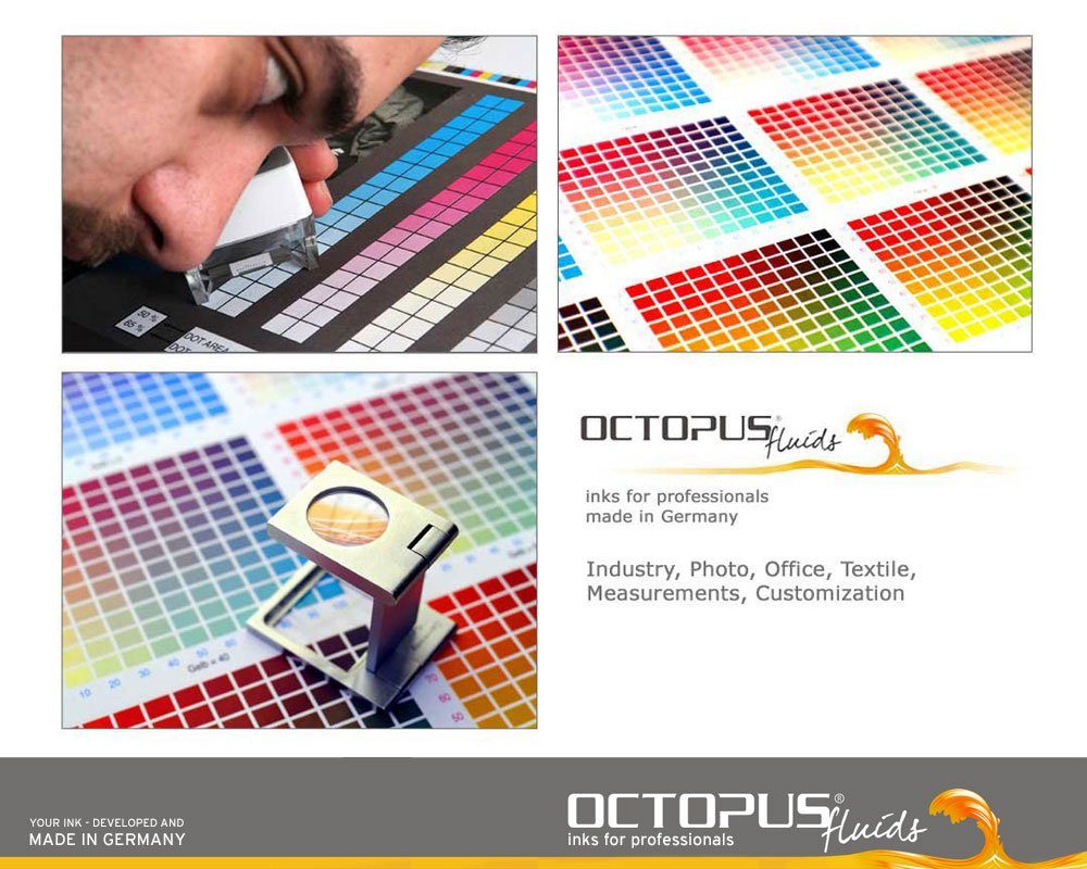 OCTOPUS Fluids Tinte comp. f. Epson 405 WF-3820, 4820 schwarz pigm. 100ml m. Spritze Nachfülltinte (für Epson, Set, 1x 1000 ml)