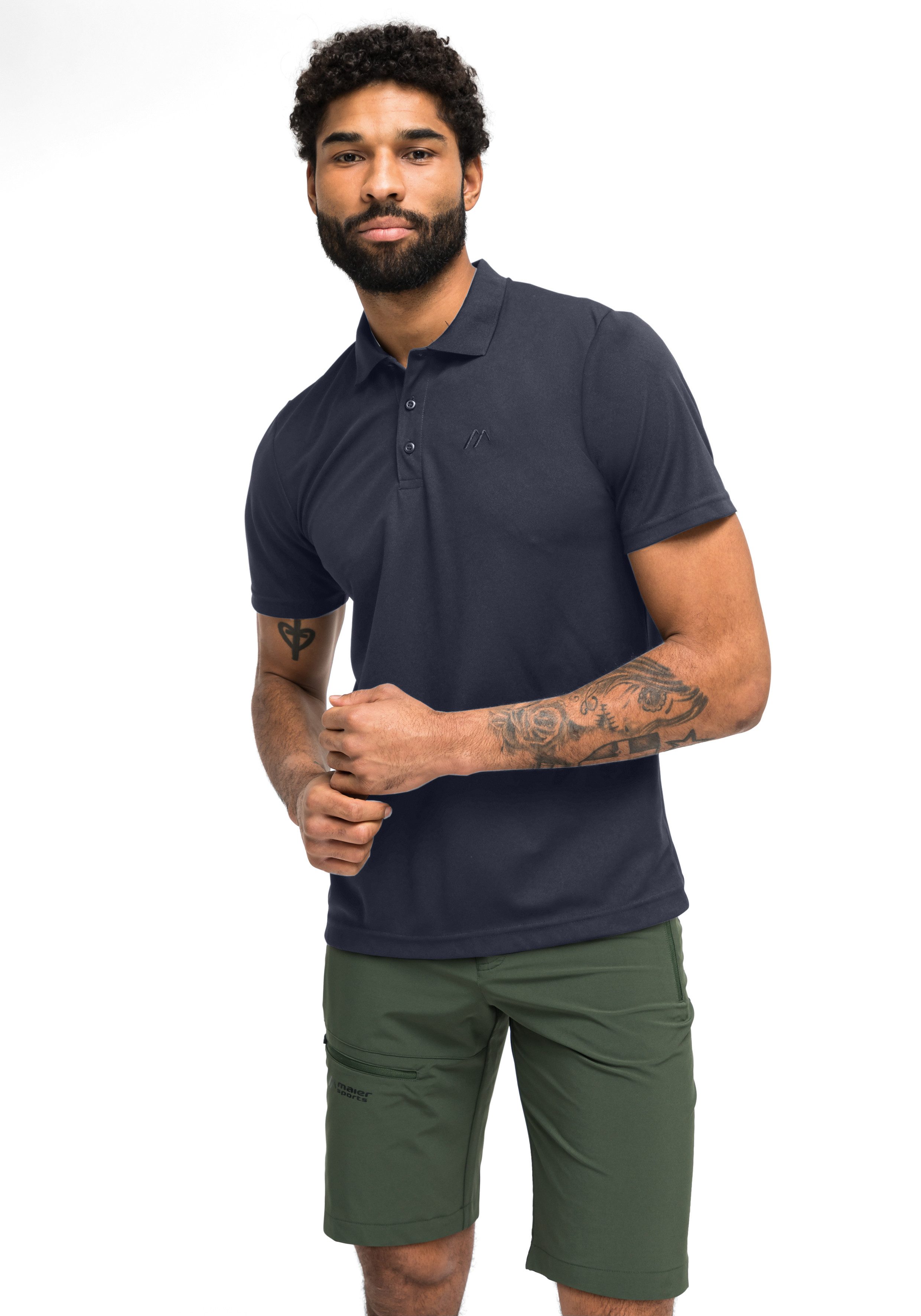 Maier Sports Poloshirt Ulrich Herren Polo kurzarm, leichtes Shirt, Funktionsshirt mit Kragen Reg Fit
