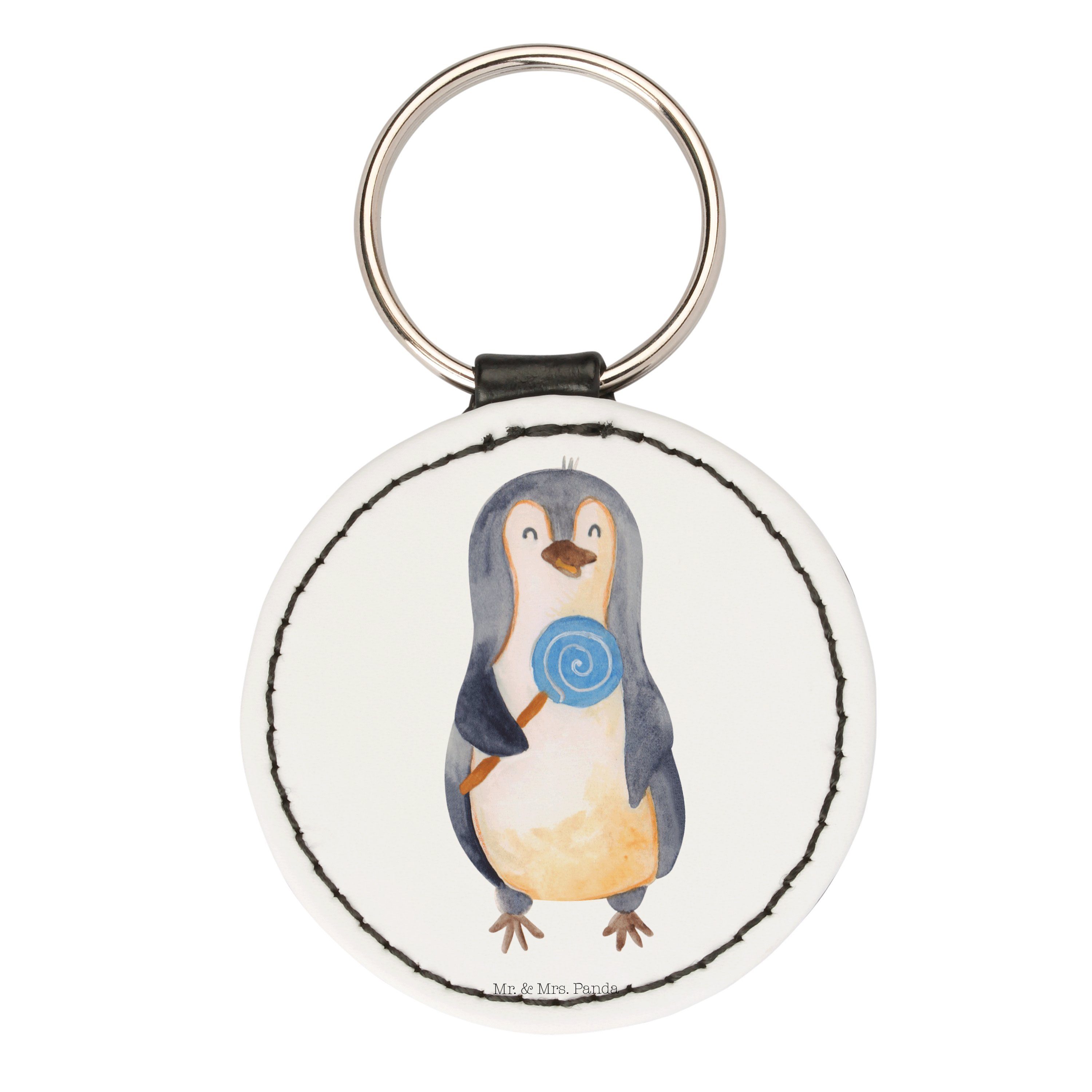Mr. & Mrs. Panda Schlüsselanhänger Pinguin Lolli - Weiß - Geschenk, Anhänger, Schutzengel, Rabauke, Heiß (1-tlg)