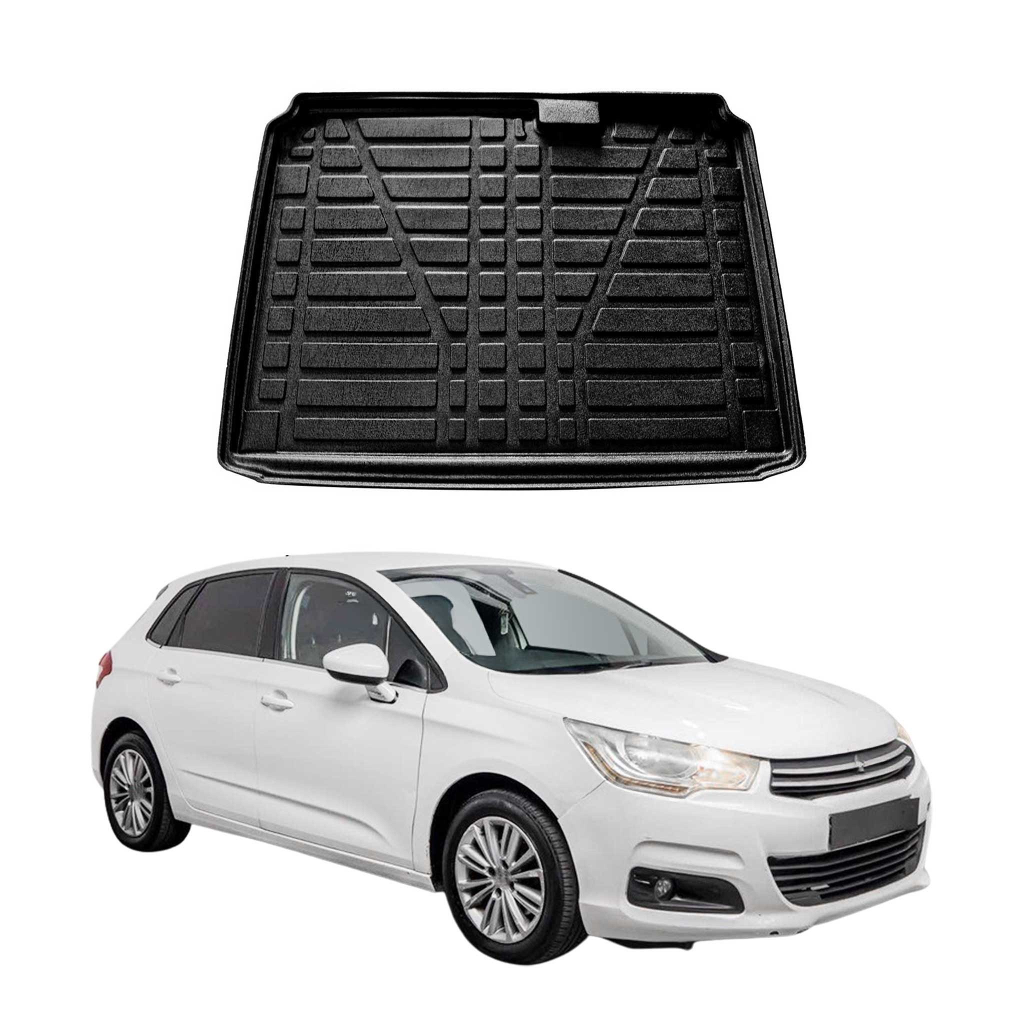 Kofferraummatte Kofferraumwanne für Citroen C4 2010-2021 Schrägheck Gummi TPE